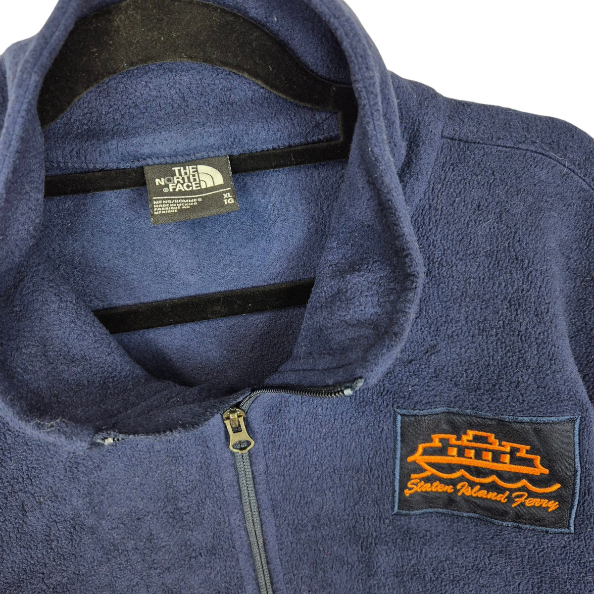 The North Face Staten Island Ferry Dark Blue Fleece Zip Jumper Size XL