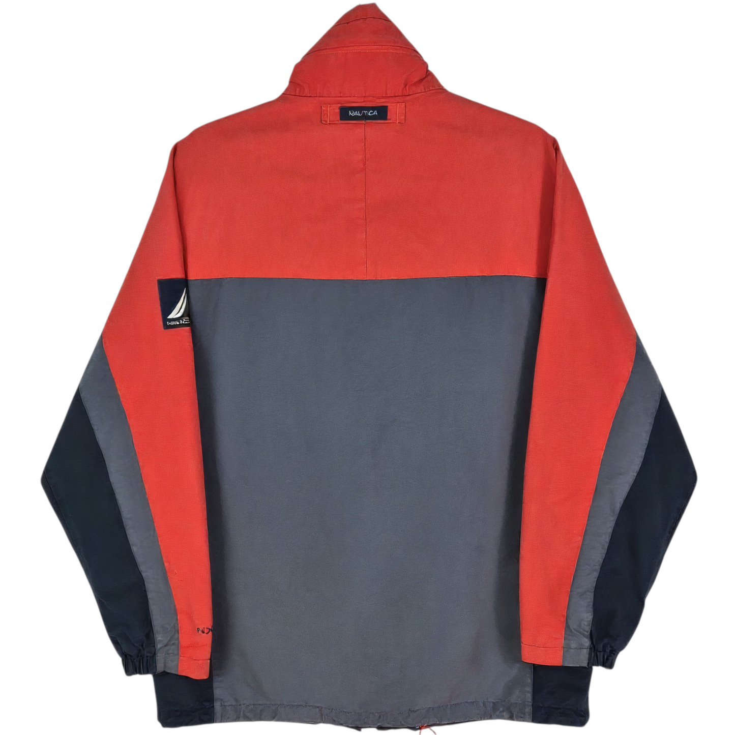 Nautica Orange & Grey NX3000 Nylon Windbreaker Jacket Size L