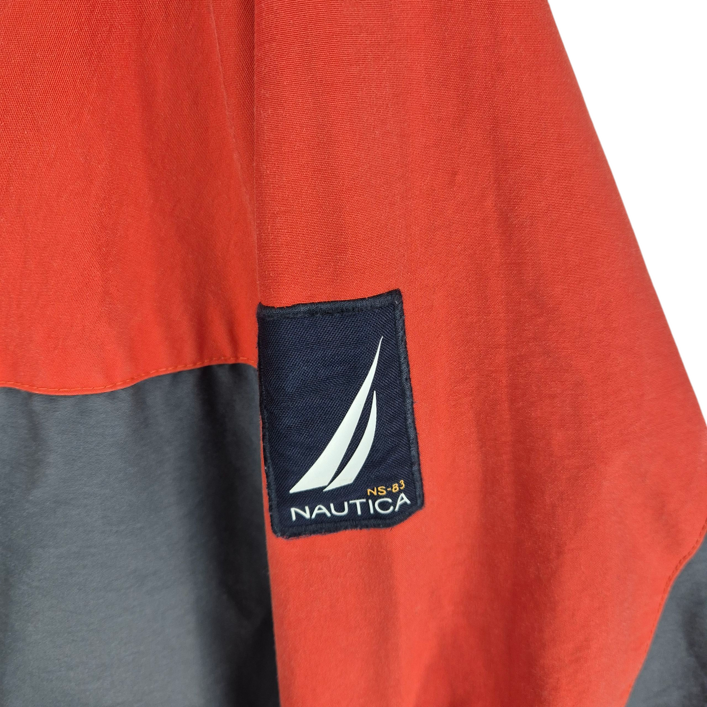 Nautica Orange & Grey NX3000 Nylon Windbreaker Jacket Size L