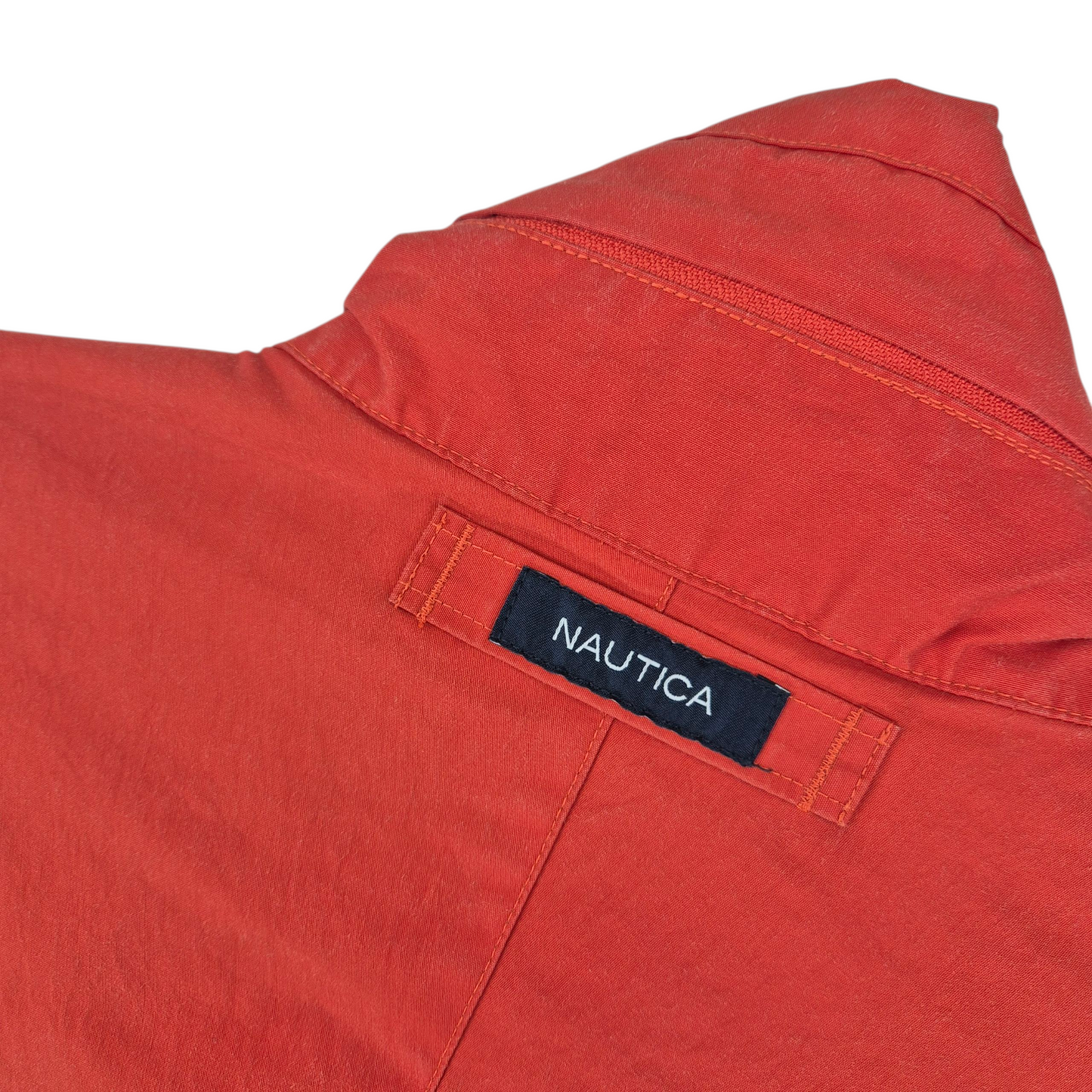 Nautica Orange & Grey NX3000 Nylon Windbreaker Jacket Size L