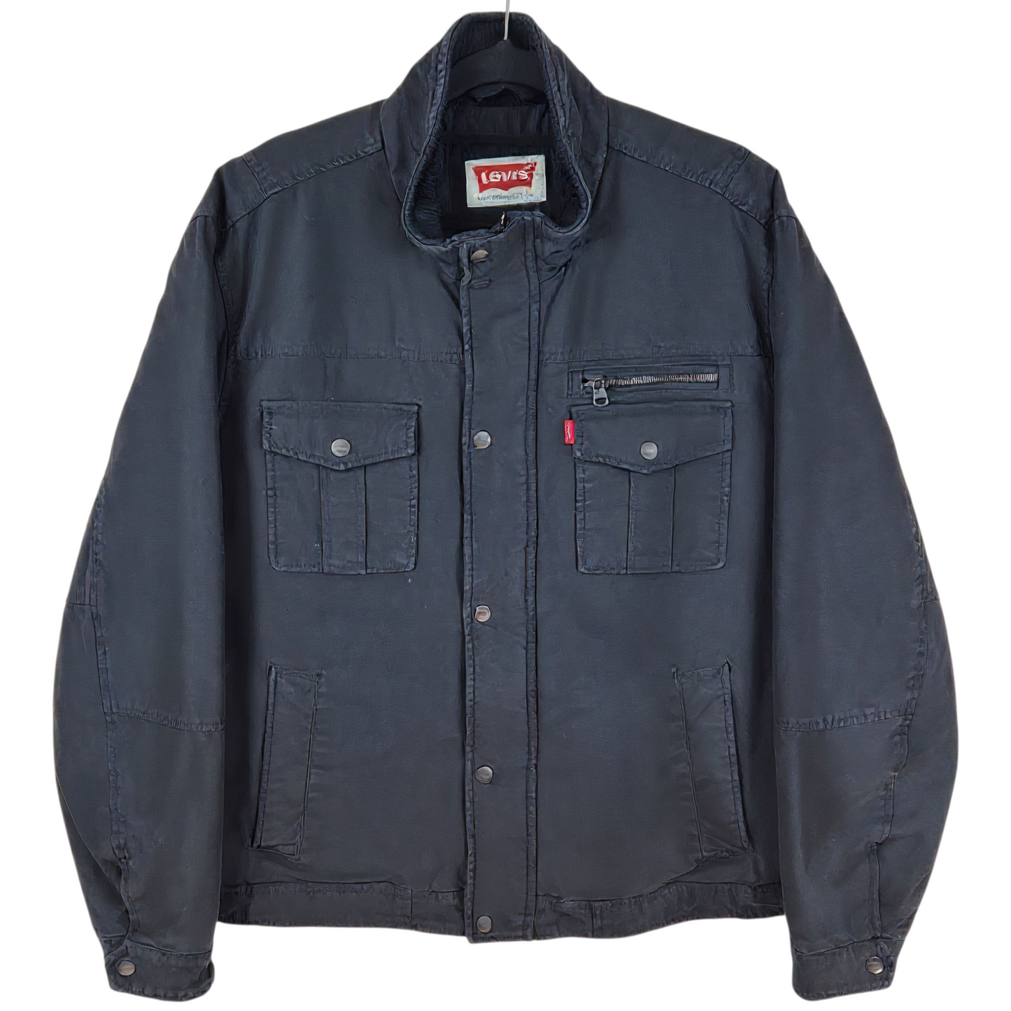 Levis Black Heavy Quilted Denim Jacket Size XL