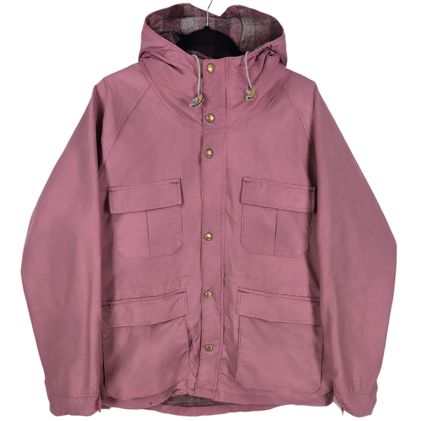 Vintage Woolrich 80's Womens Magenta Nylon Trench Coat Size 2XL