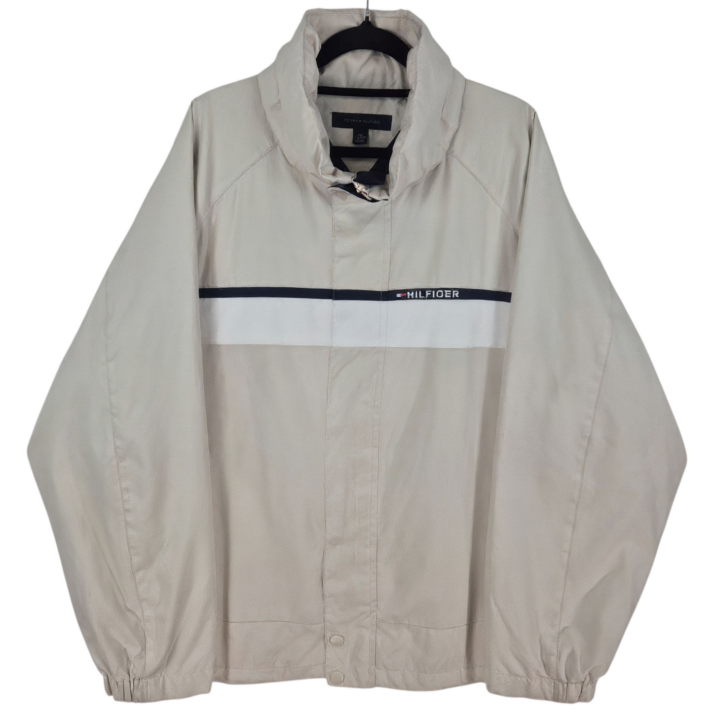 Tommy Hilfiger Cream White Quilted Windbreaker Jacket Size 2XL