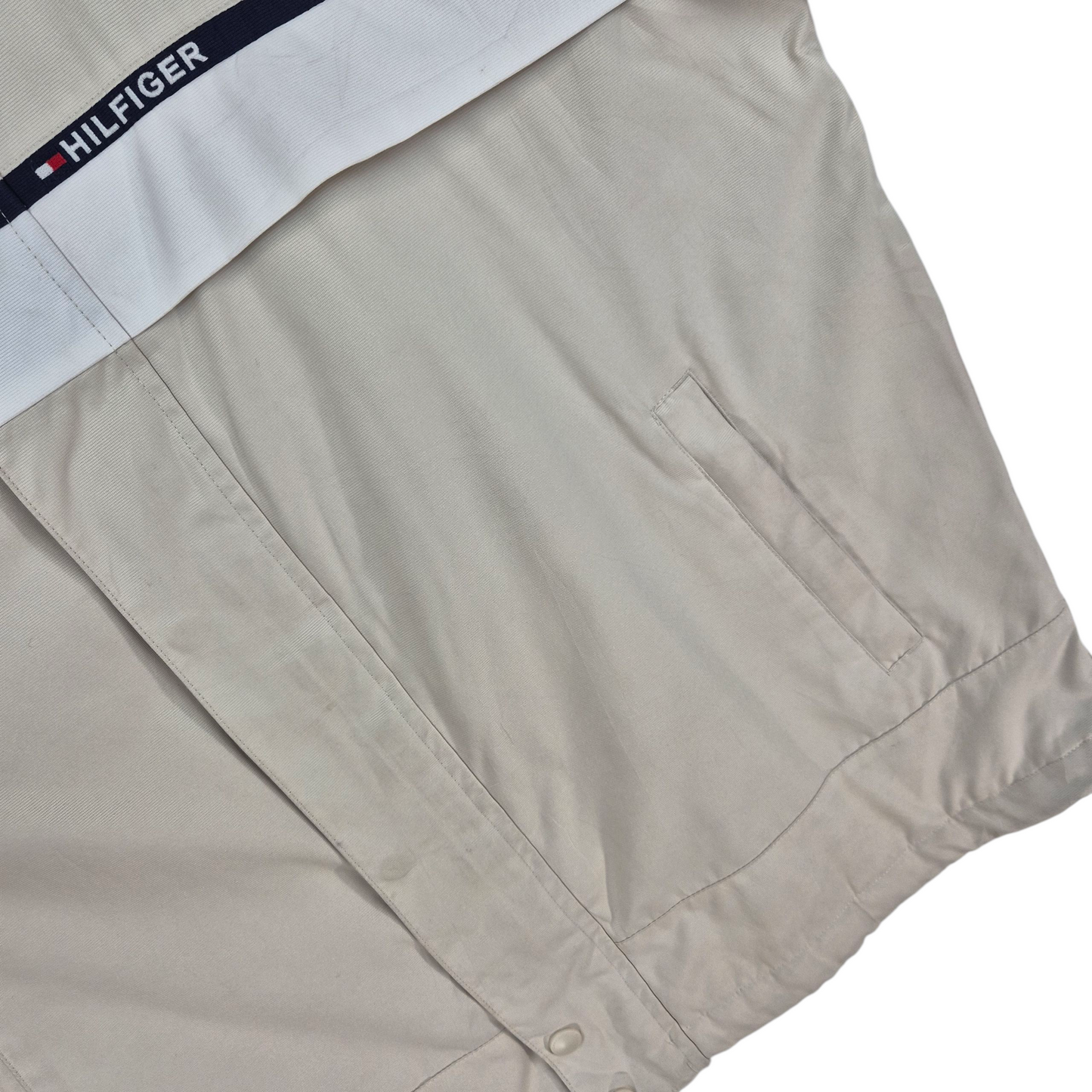 Tommy Hilfiger Cream White Quilted Windbreaker Jacket Size 2XL
