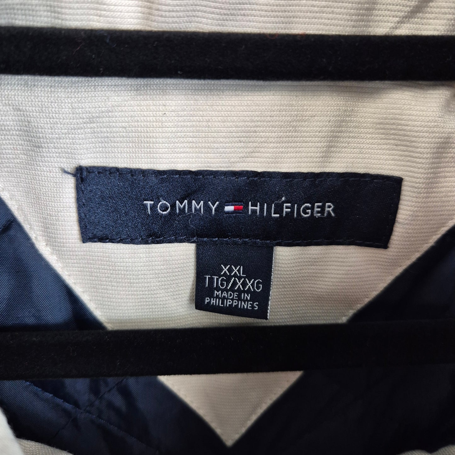 Tommy Hilfiger Cream White Quilted Windbreaker Jacket Size 2XL