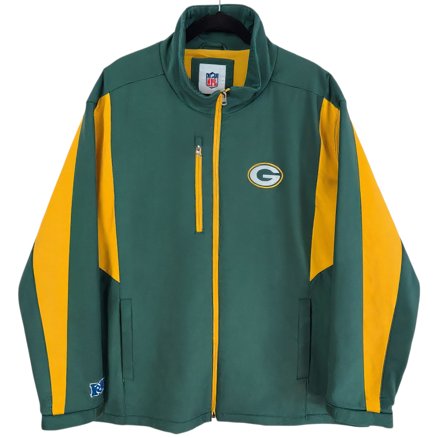 NFL Green Bay Packers Green & Yellow Windbreaker Jacket Size 3XL