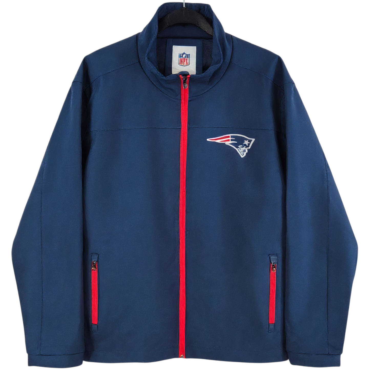 NFL New England Patriots Dark Blue Windbreaker Jacket Size 2XL