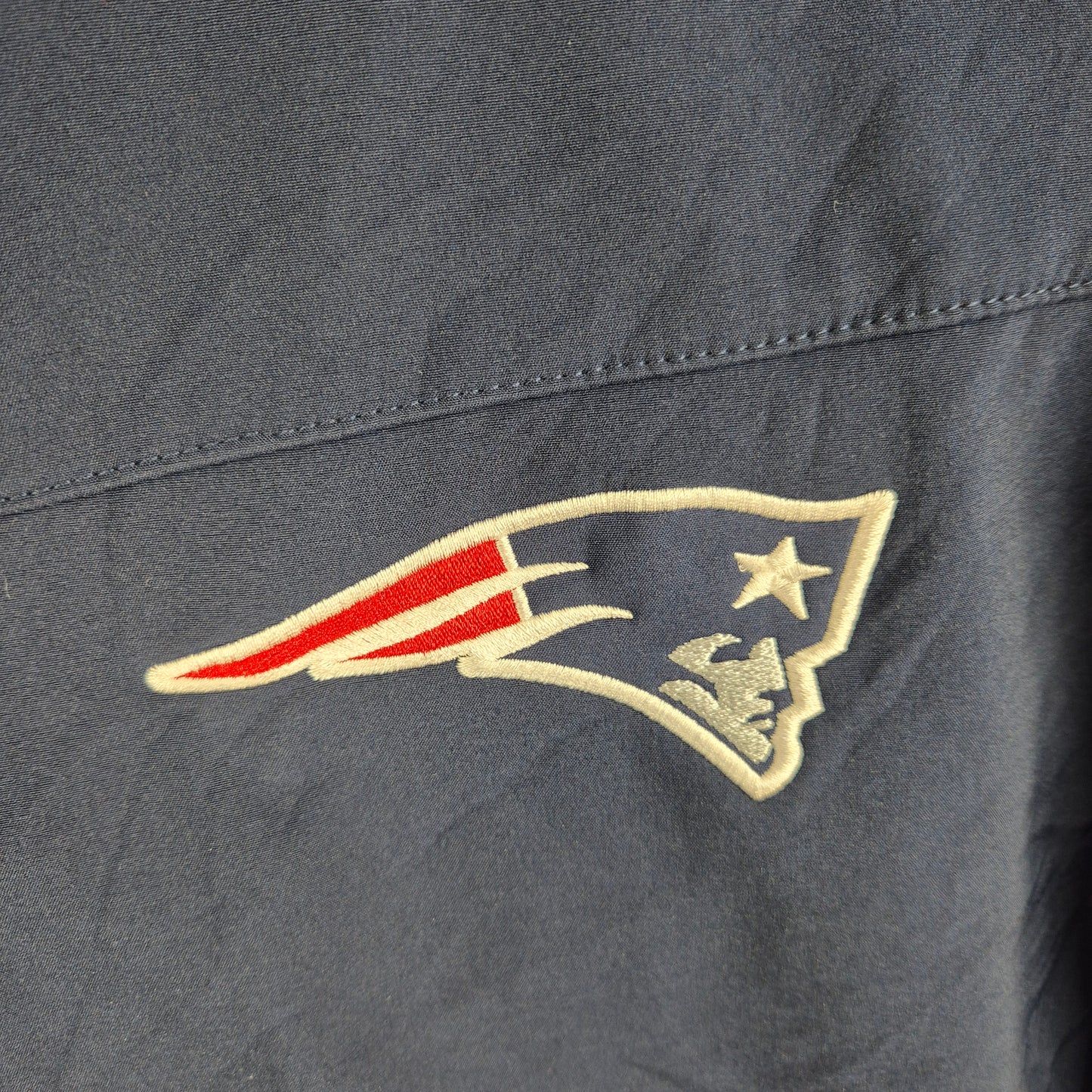 NFL New England Patriots Dark Blue Windbreaker Jacket Size 2XL
