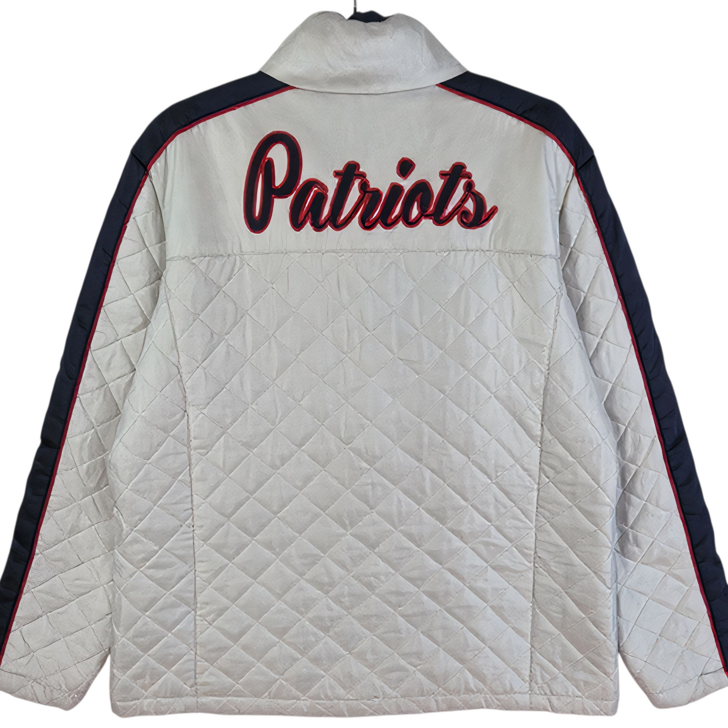NFL Team Apparel Womens White New England Patriots Padded Jacket Size XL