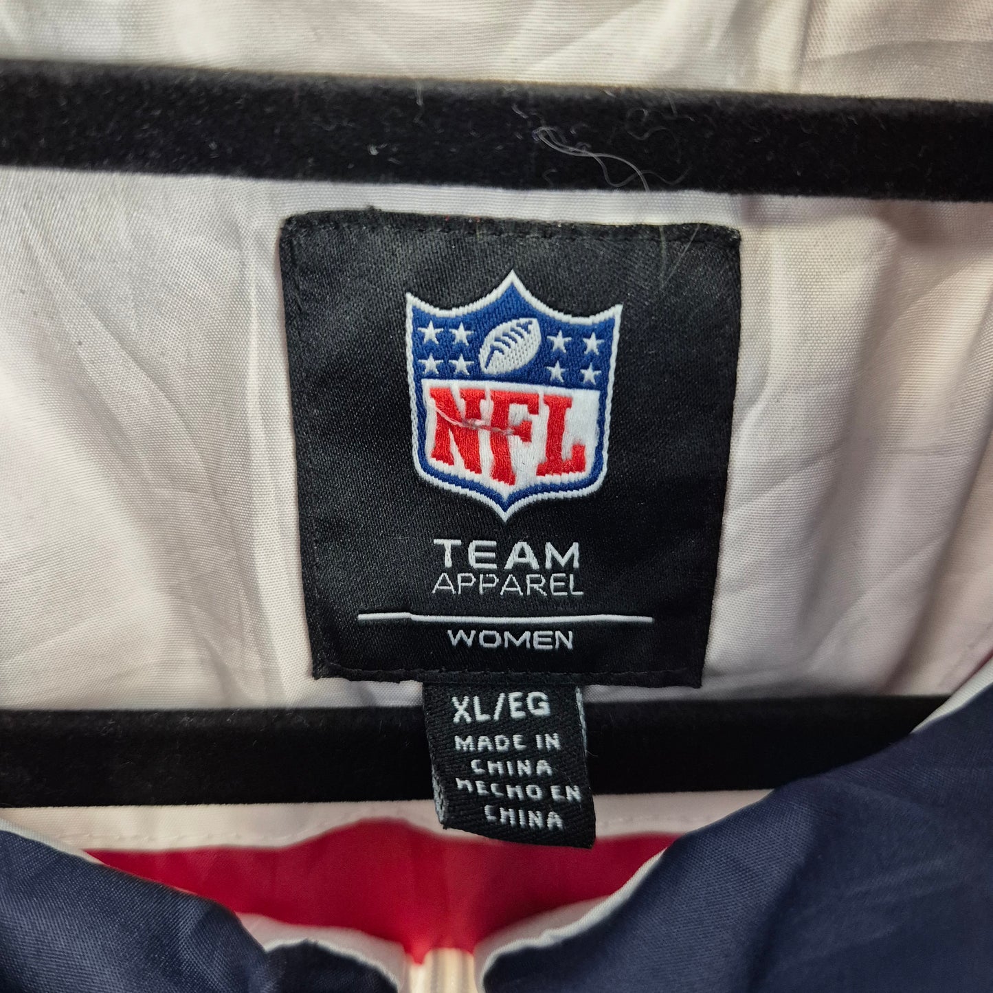 NFL Team Apparel Womens White New England Patriots Padded Jacket Size XL