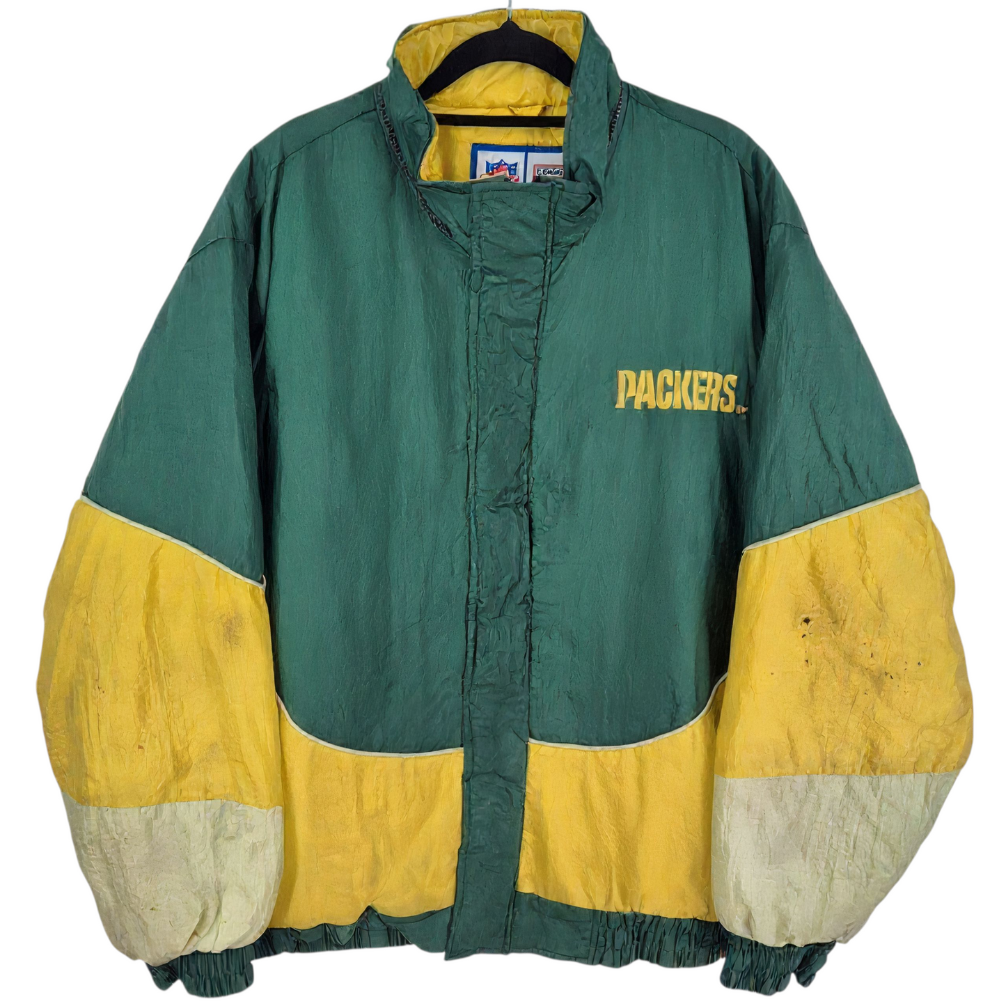 Vintage Logo 7 NFL Green Bay Packers 90's Quilted Jacket Size L