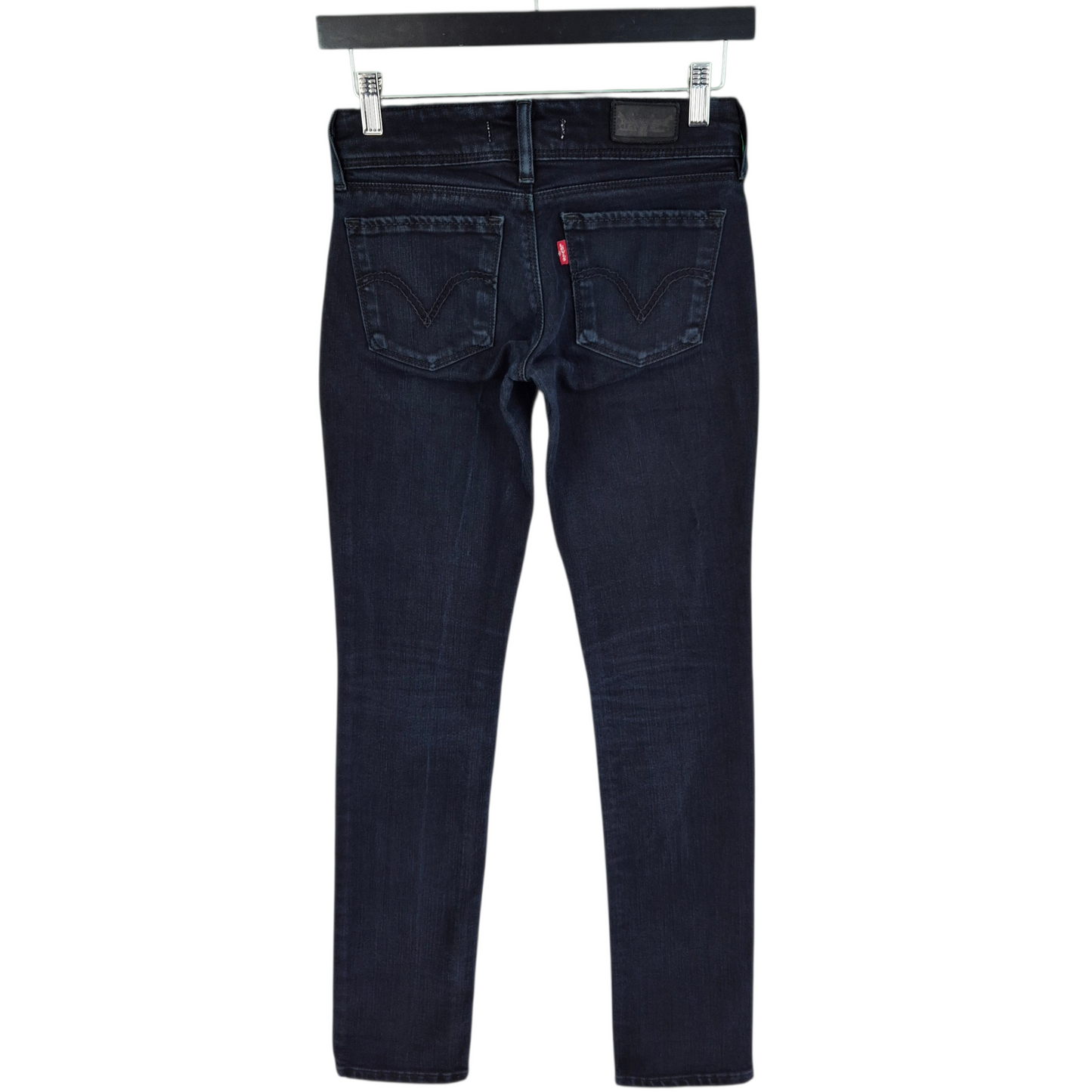 Levis 571 Jeans Womens Black Straight Leg Slim Fit Denim W25