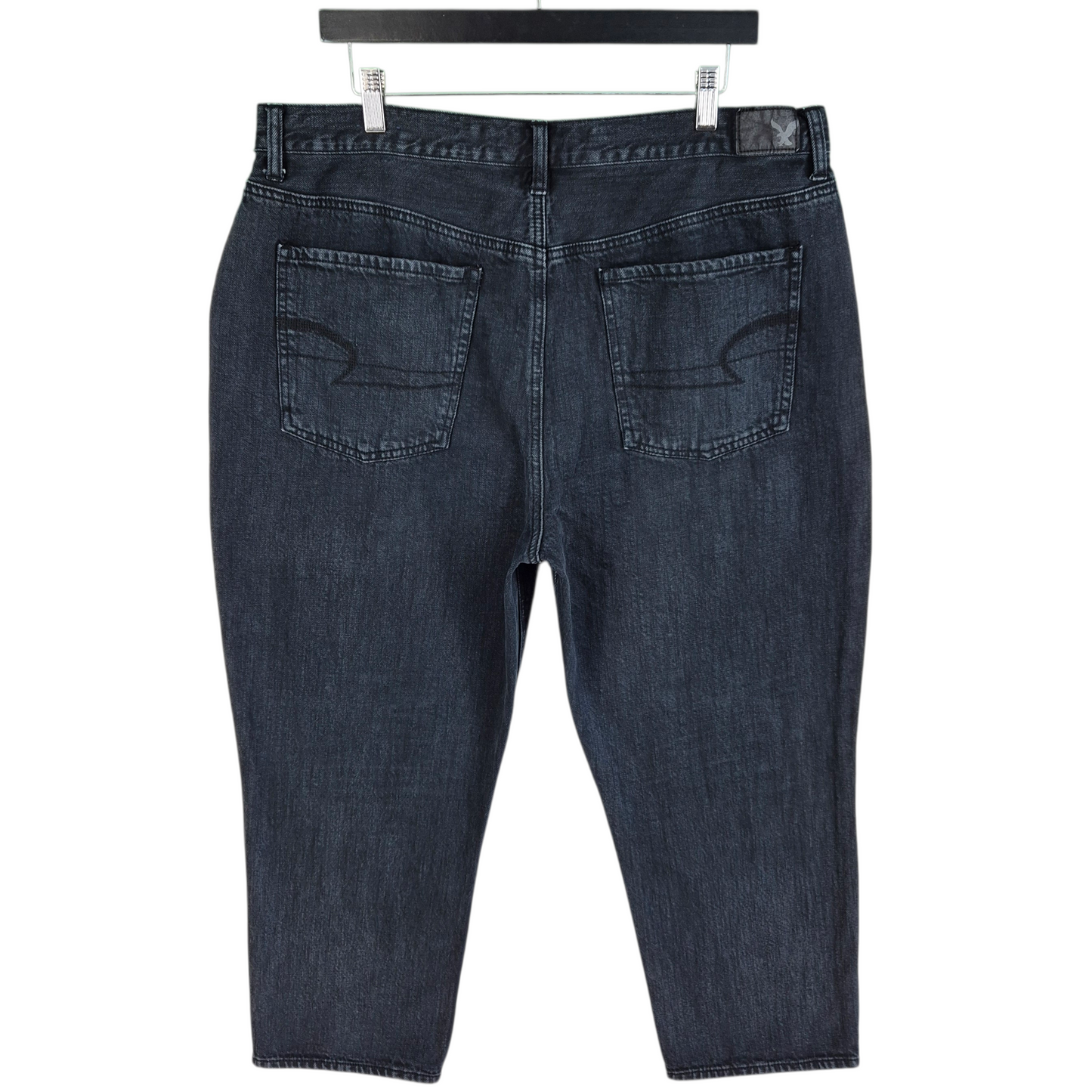 American Eagle Jeans Womens Black Hi Rise Cropped Denim W39