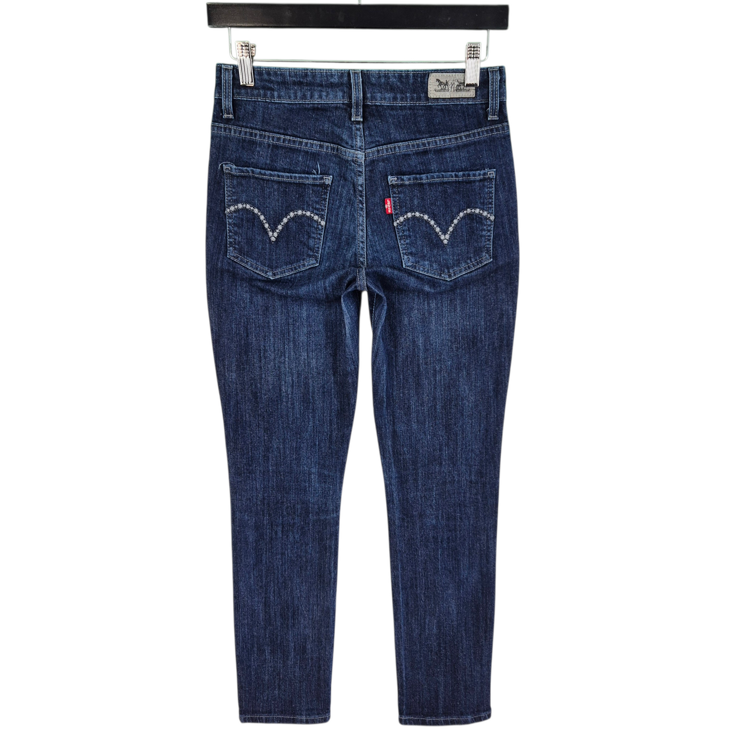 Levis Jeans Womens Dark Blue Mid Rise Skinny Denim W26