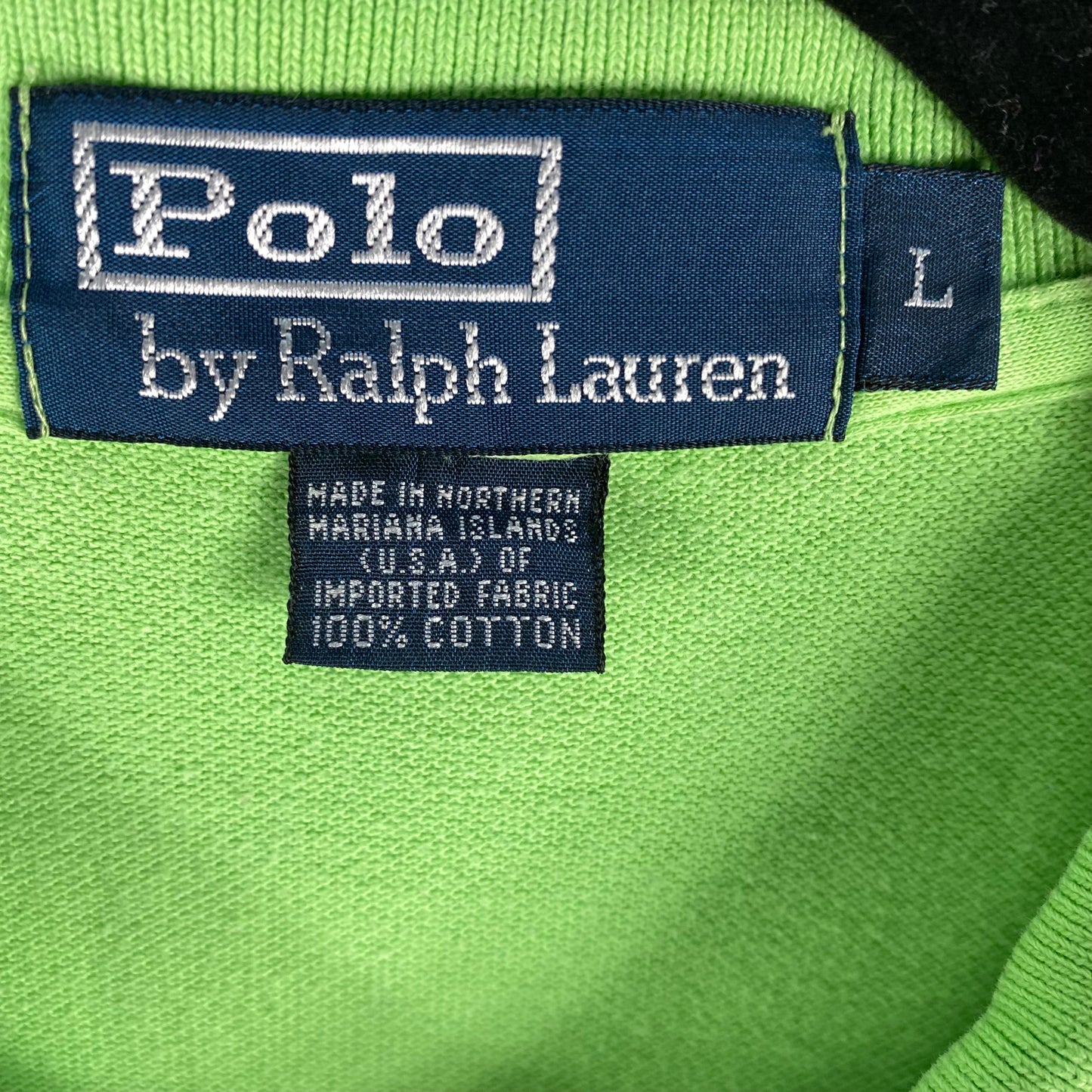 Vintage Polo Ralph Lauren 90's Light Green USA Made Cotton Polo Shirt Size L