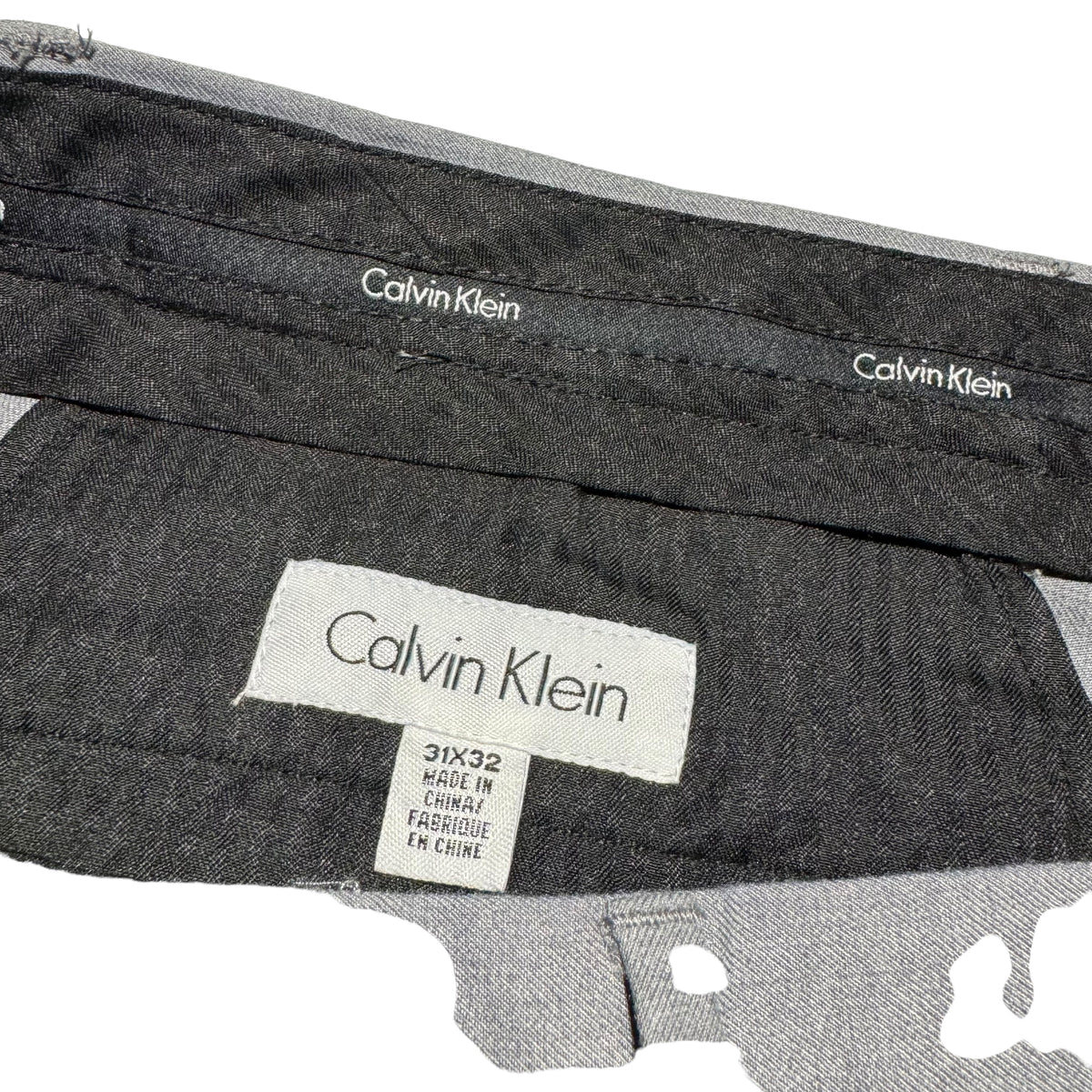 Calvin Klein Grey Polyester Rayon Formal Trousers W31