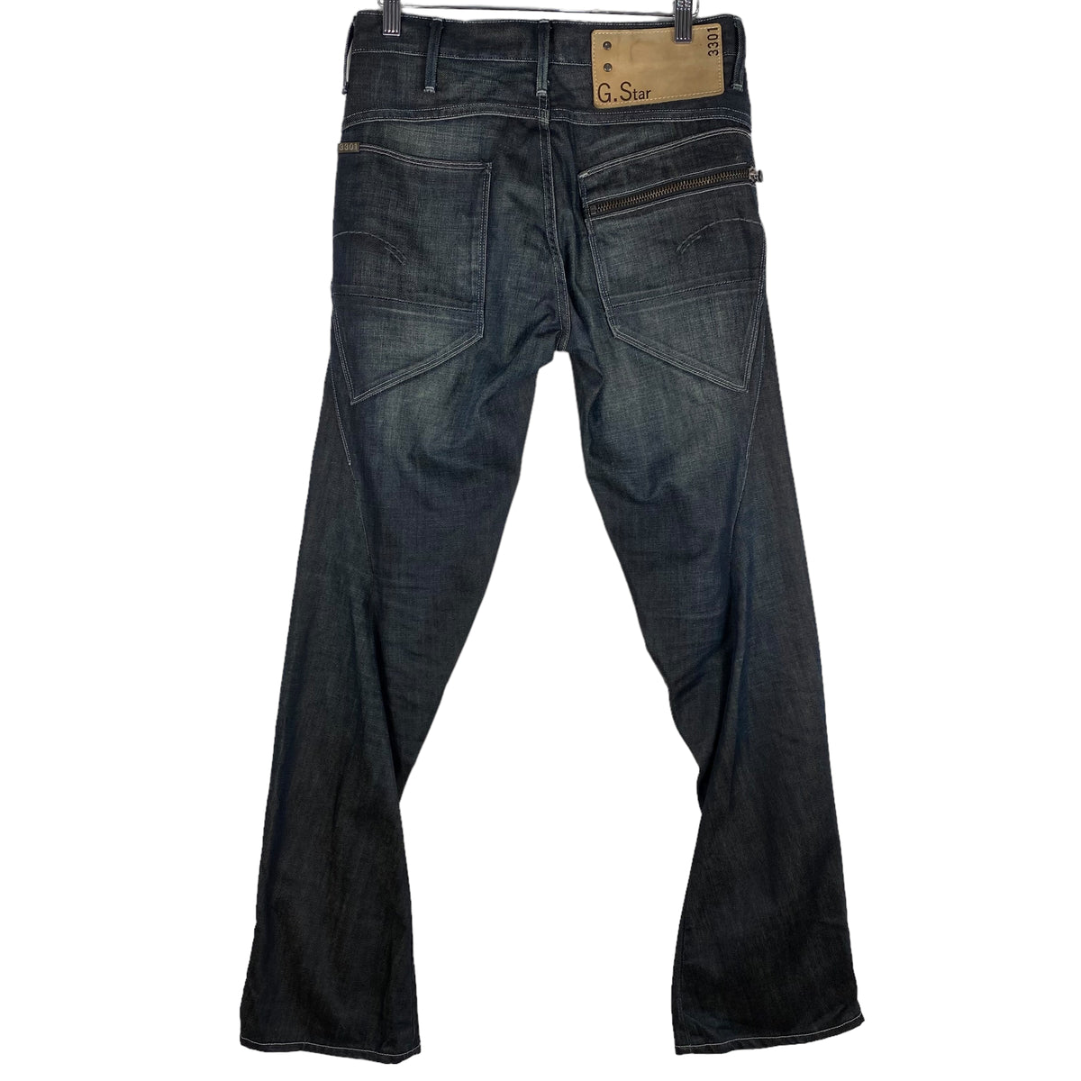 Vintage G Star Raw Jeans Dark Grey Irregular Taper Denim Bottoms W28