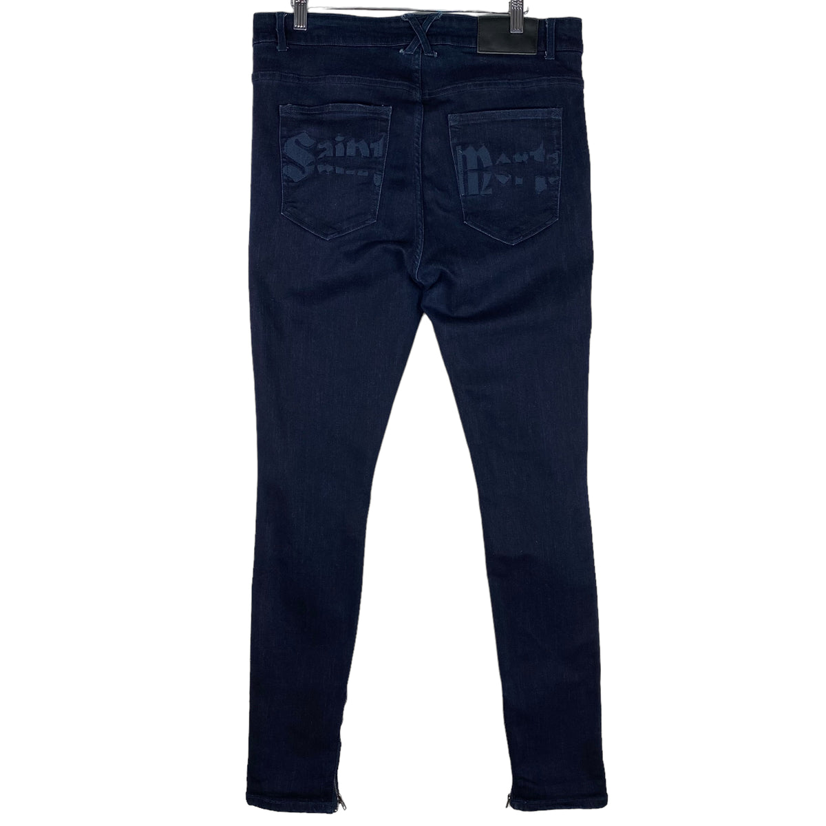 Saint Morta Jeans Dark Blue Super Skinny Distressed Denim Bottoms W33