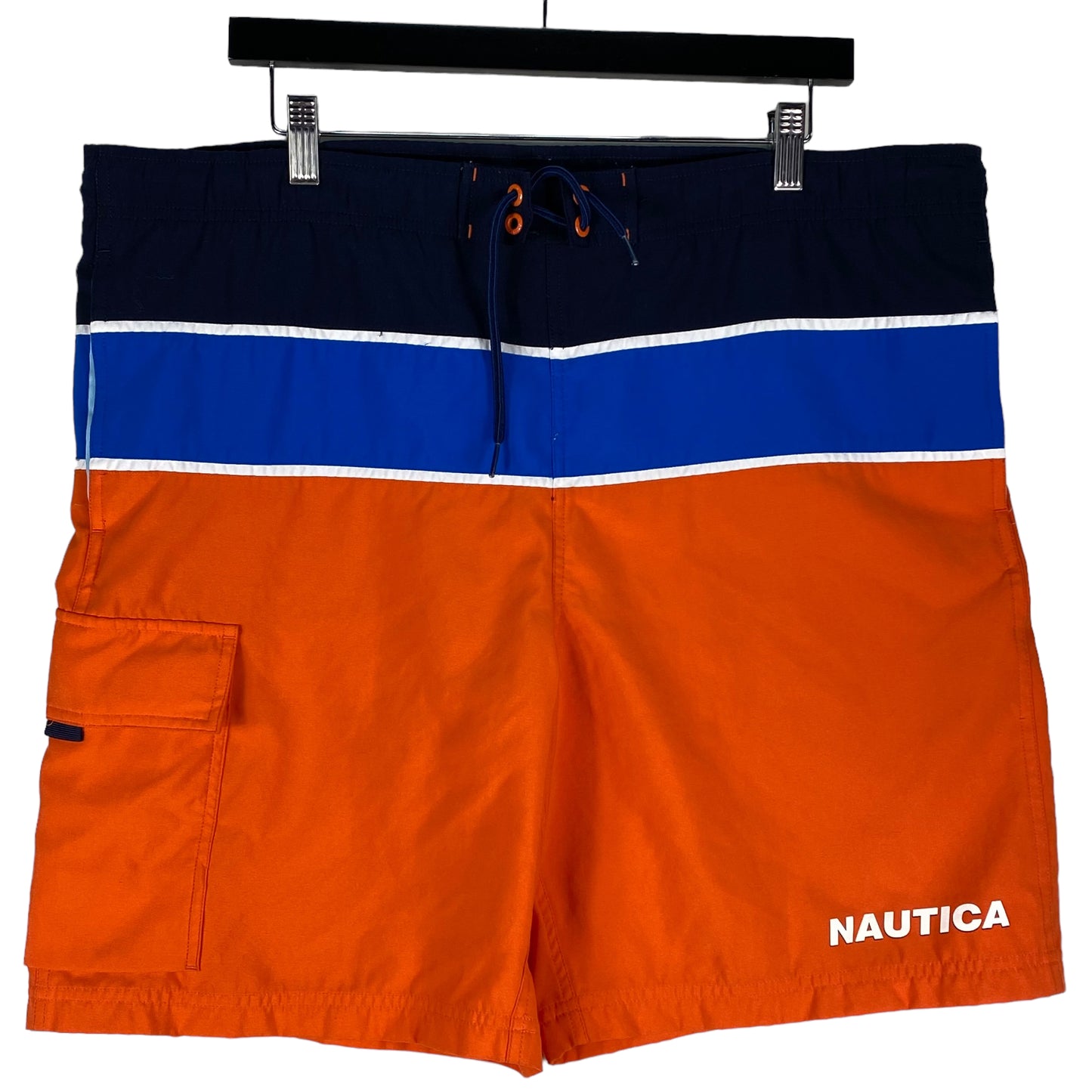 Nautica Orange & Blue Beach Swim Shorts Size M
