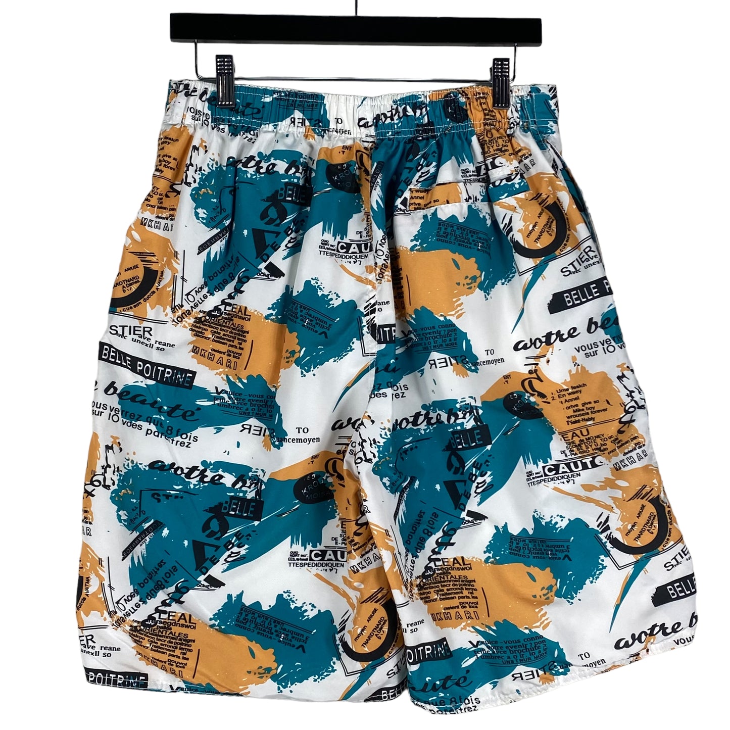 IOW Apparel Blue White & Yellow Beach Swim Shorts Size M