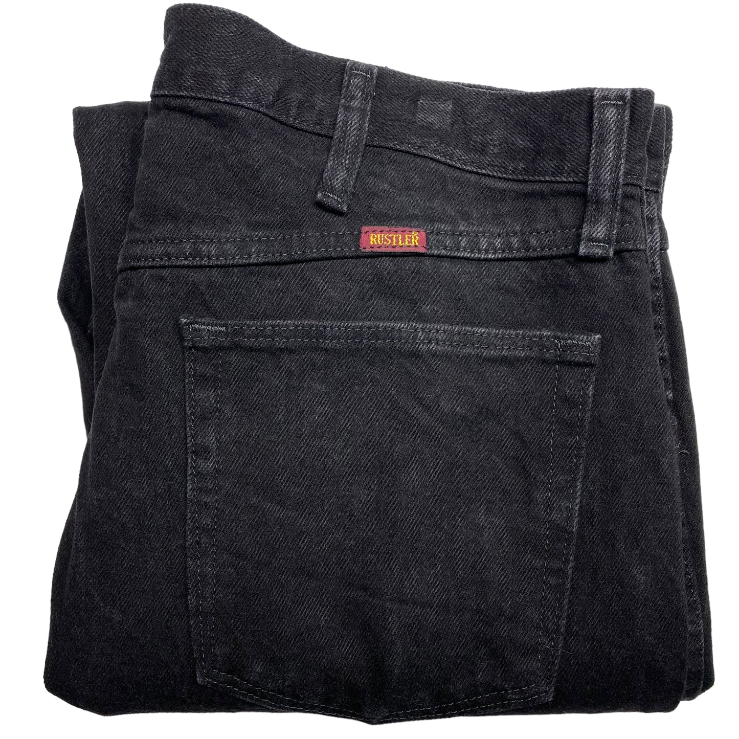 Vintage Rustler Jeans Black Regular Tapered Leg Denim Bottoms W35