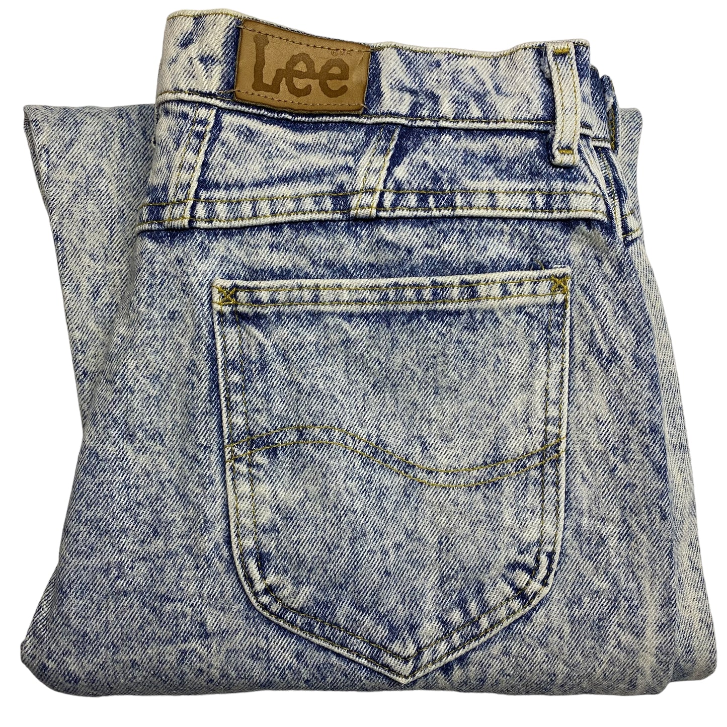 Vintage Lee Jeans 80's Womens White Acid Wash Low Rise USA Made Denim W31