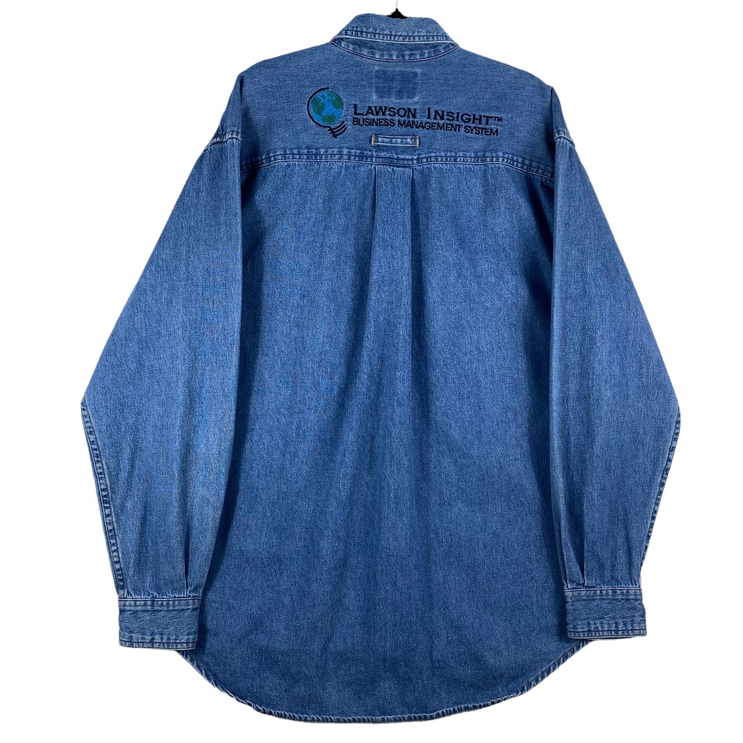 Vintage 90's Lawson Insight Blue Long Sleeve Button Denim Shirt Size L