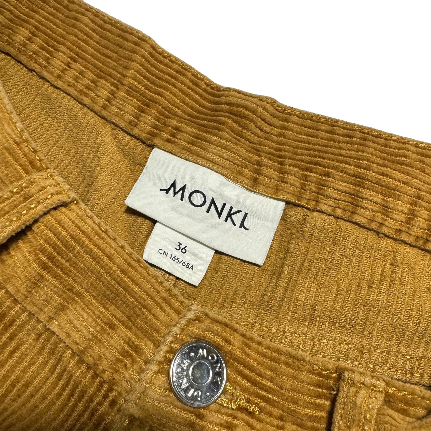 Monki Brown High Waist Loose Fit Corduroy Pants W26