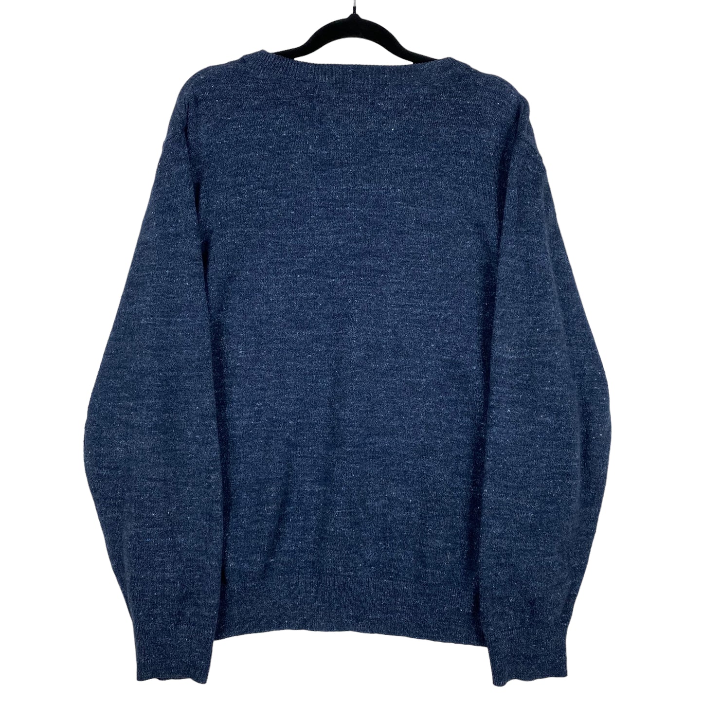 Nautica Dark Blue 100% Cotton V Neck Knit Sweater Size M
