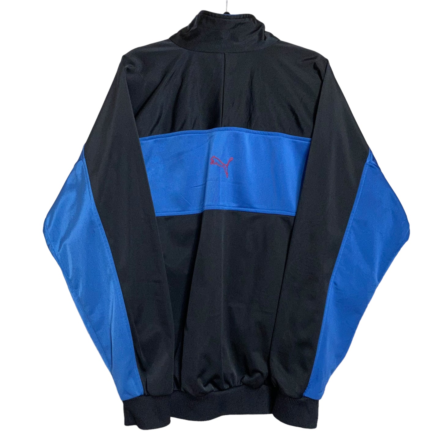 Vintage Puma 80's Black & Blue Full Zip Track Top Sport Jacket Size L