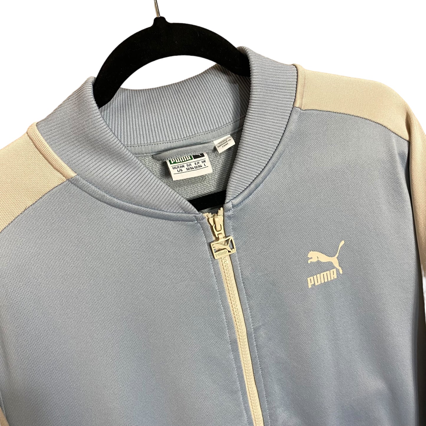 Puma Light Blue Full Zip Track Top Sport Jacket Size L
