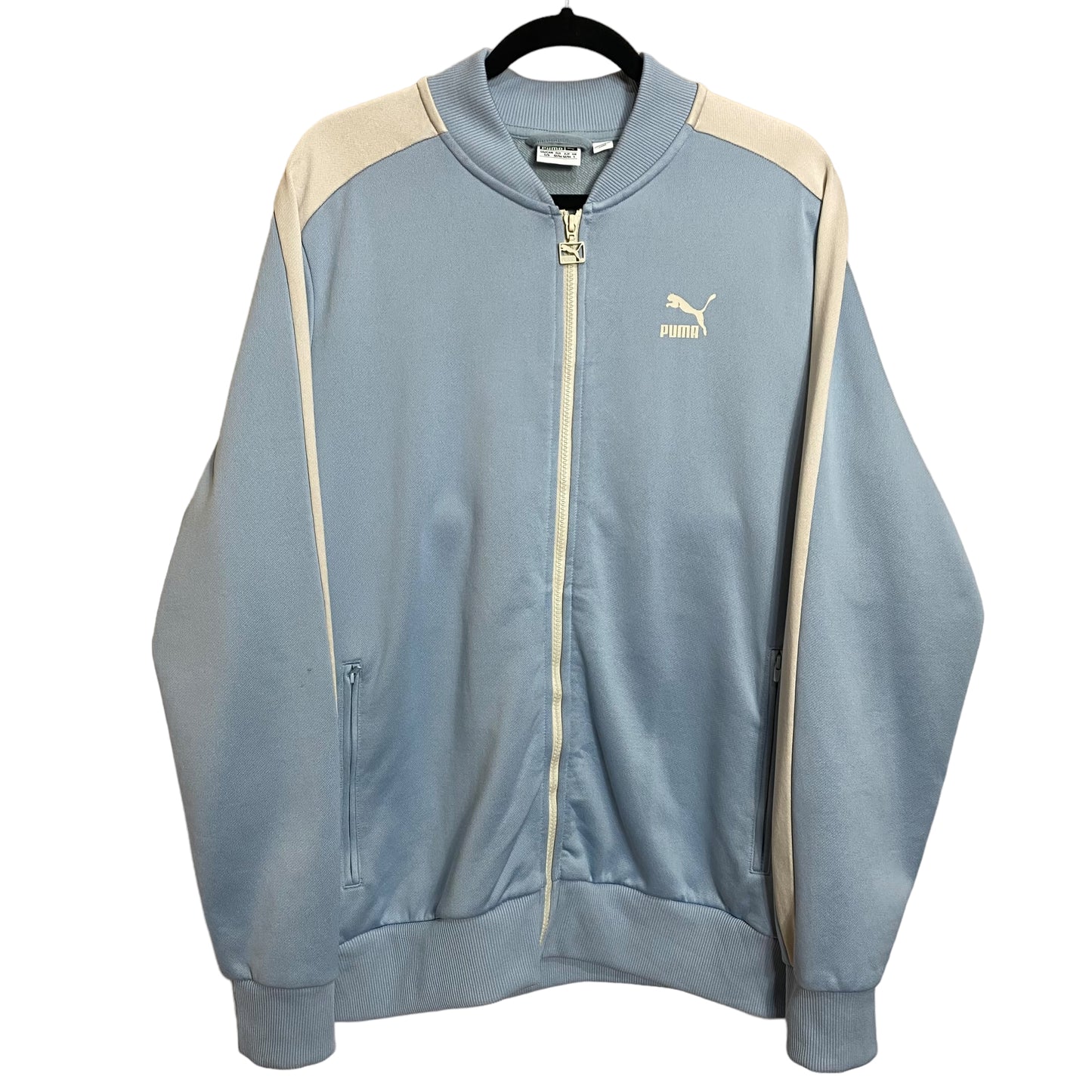 Puma Light Blue Full Zip Track Top Sport Jacket Size L