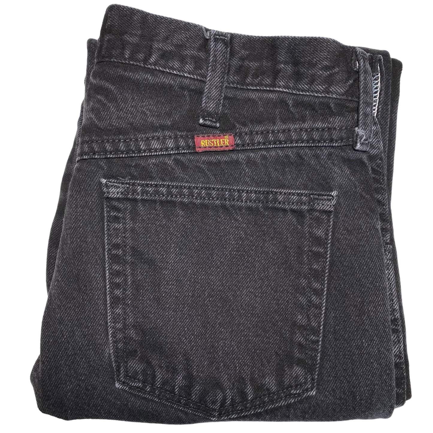 Vintage Rustler Jeans 90's Black Regular Fit Rigid Denim Bottoms W30