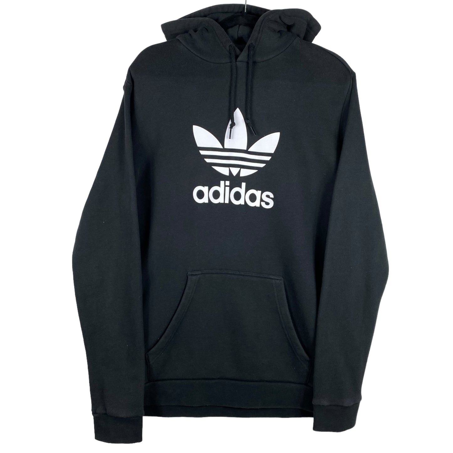 Adidas Black Chest Print Cotton Hoodie Size M