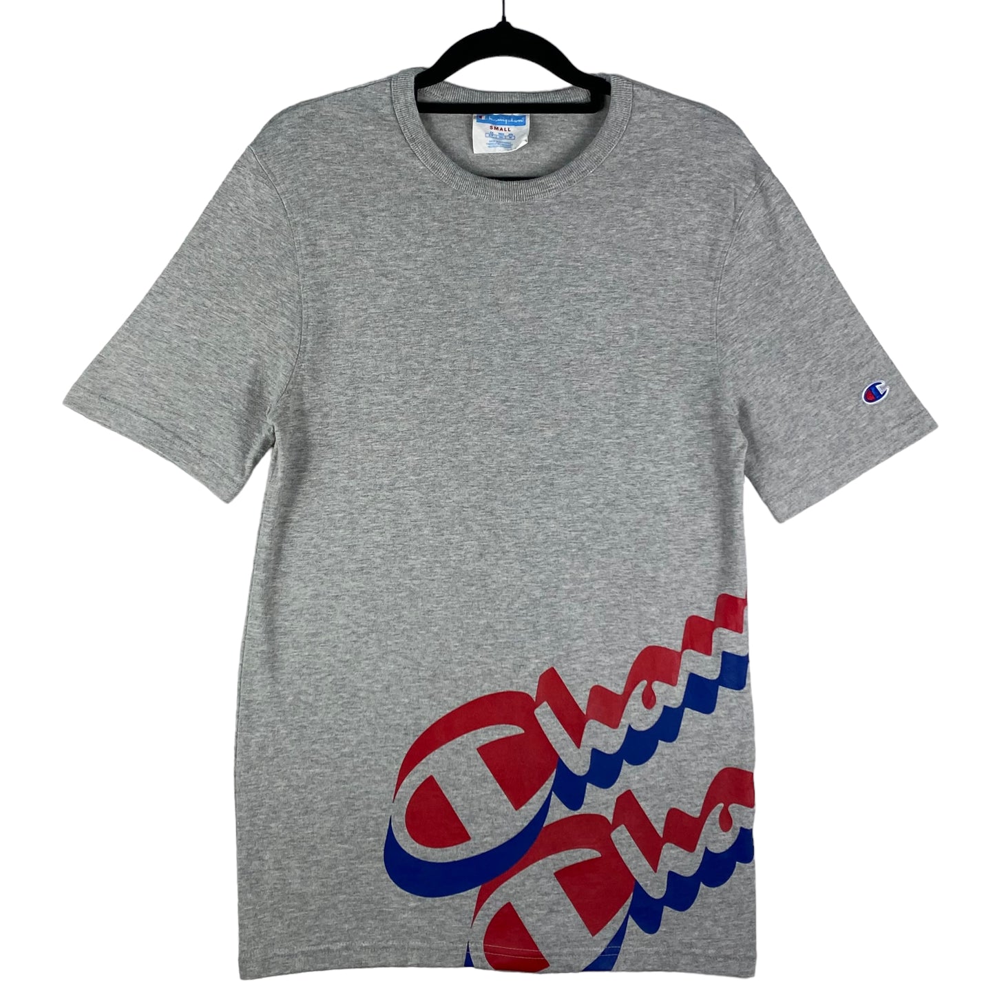 Vintage Champion 2000's Grey Slim Cotton Tee Shirt Size S