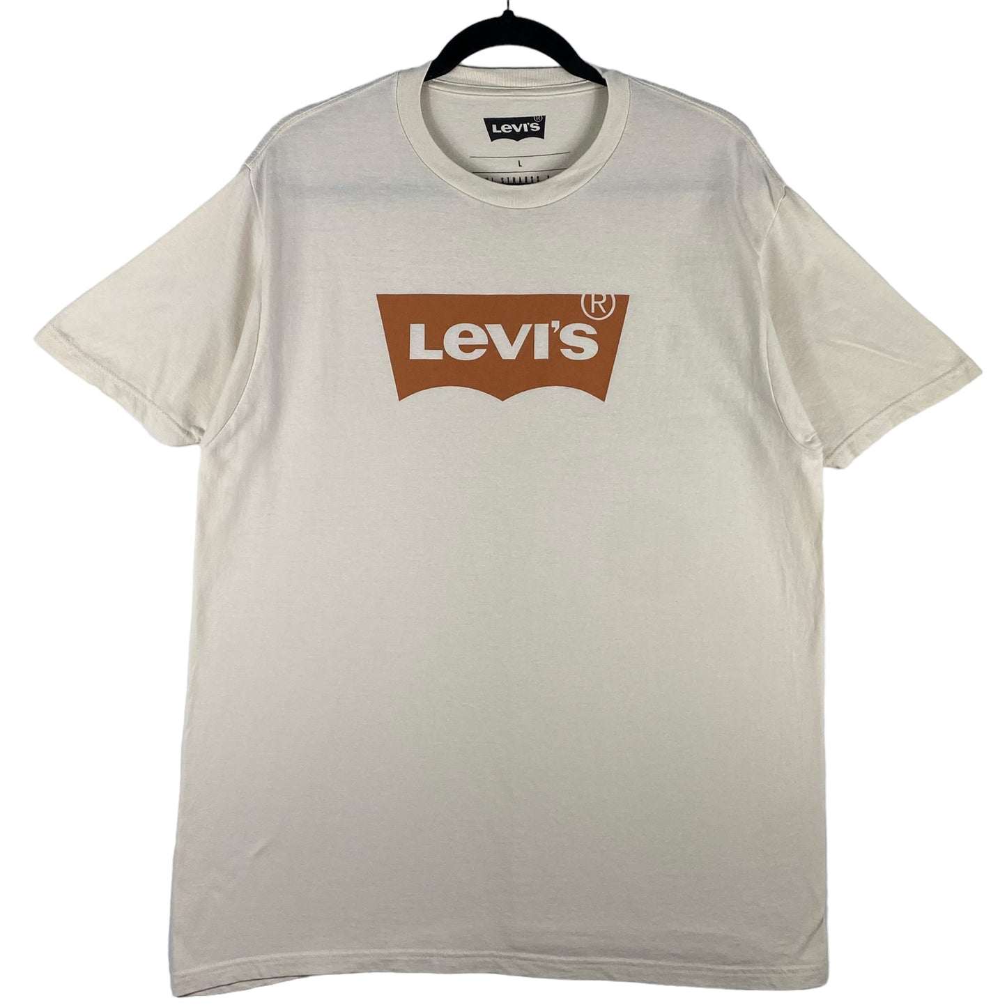 Levis Light Brown Monogram Cotton Tee Shirt Size L