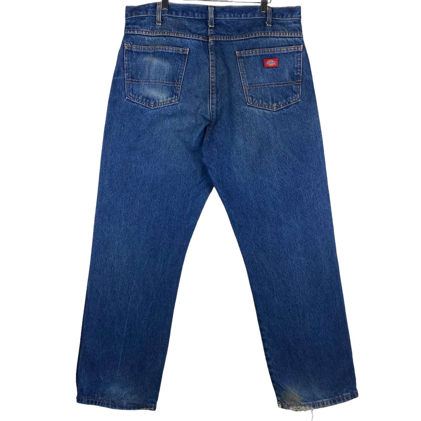 Vintage Dickies Jeans 90's Dark Blue Regular Straight Leg Denim Bottoms W37