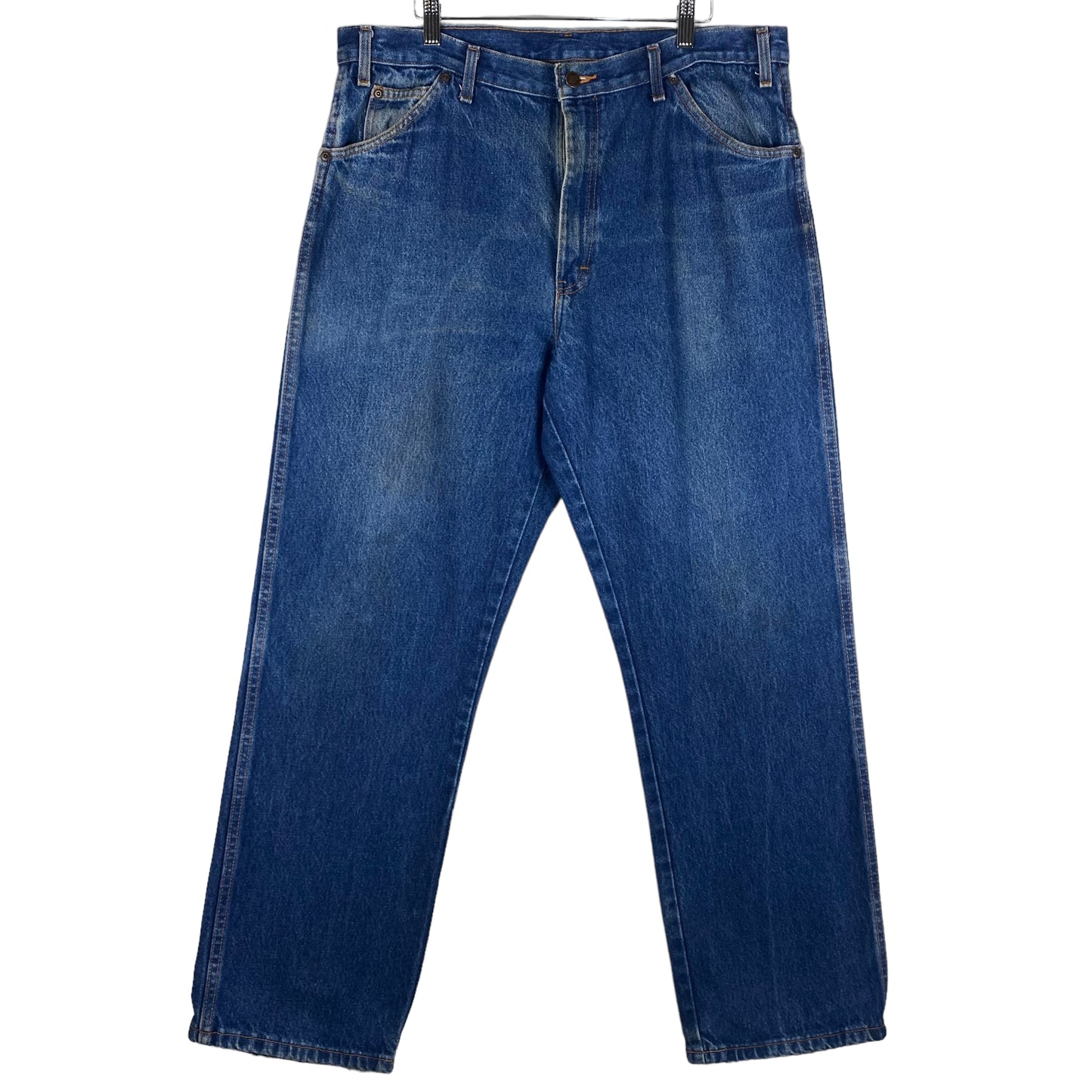 Vintage Dickies Jeans 90's Dark Blue Regular Straight Leg Denim Bottoms W37