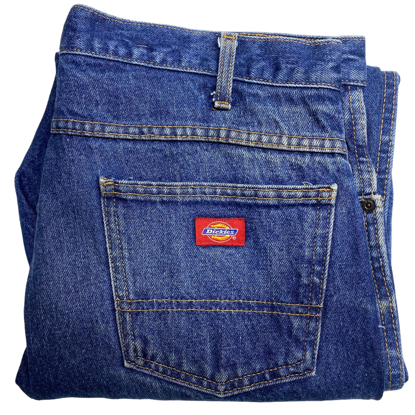 Vintage Dickies Jeans 90's Dark Blue Regular Straight Leg Denim Bottoms W37