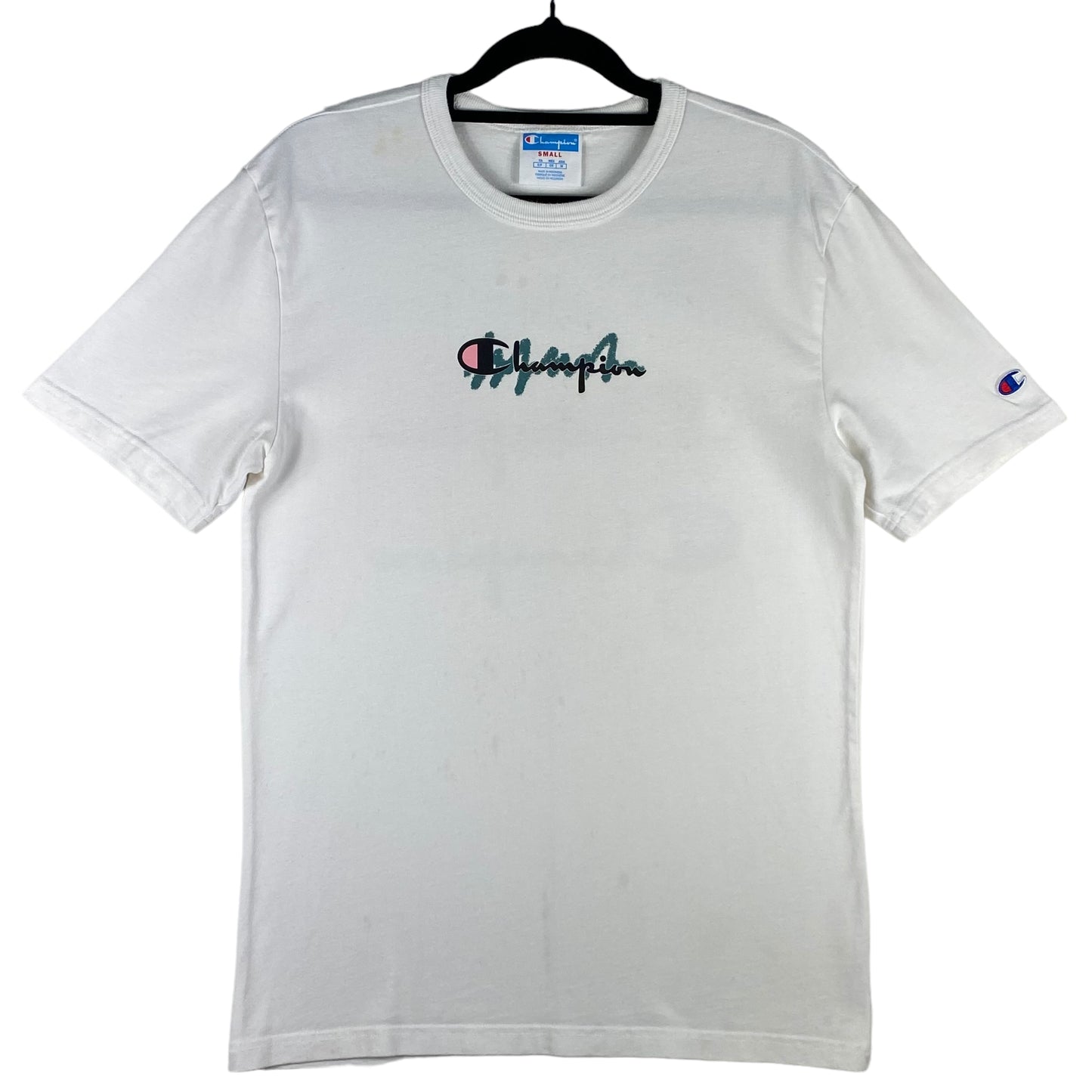 Vintage Champion 2000's White Cotton Tee Shirt Size S