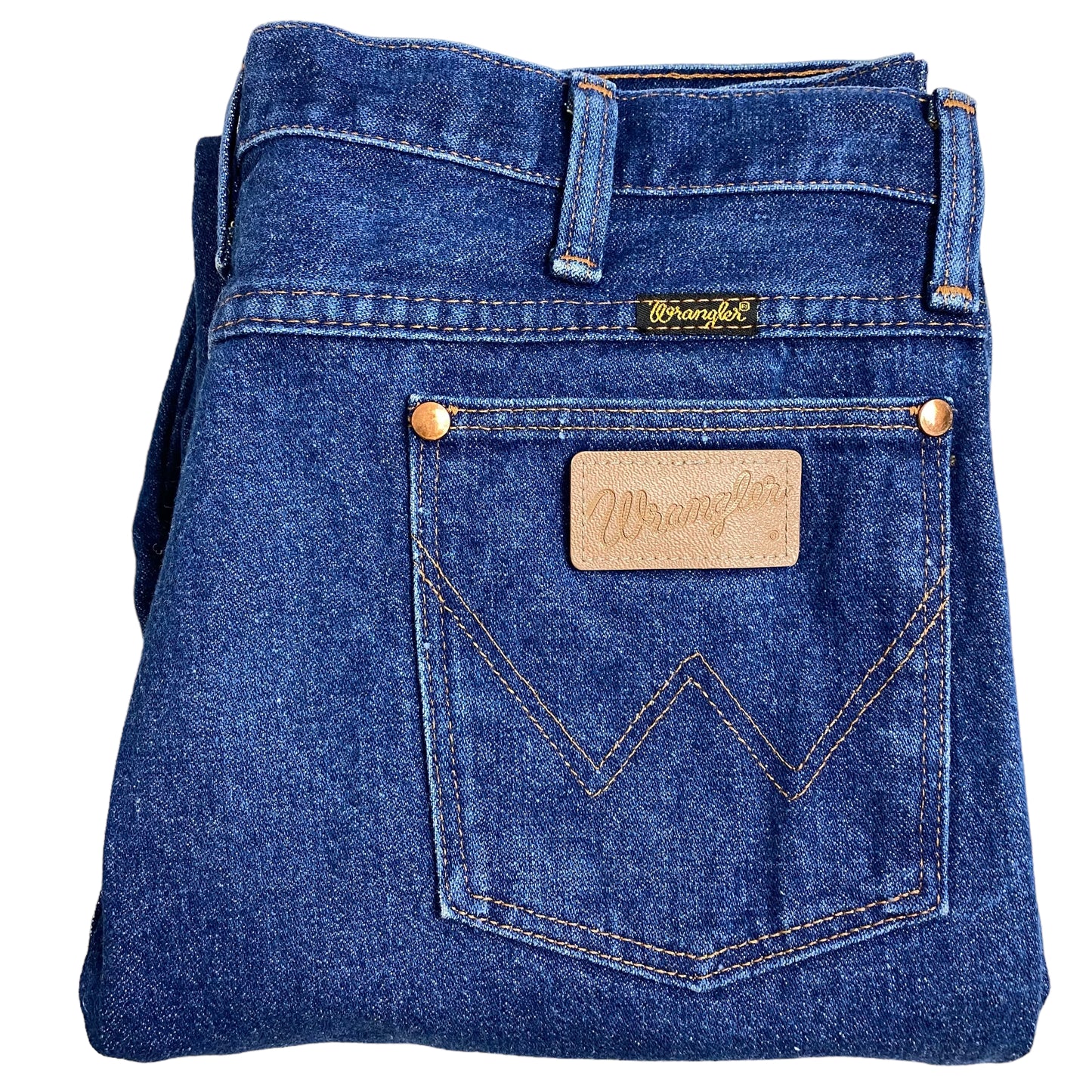 Vintage Wrangler Jeans 80's Dark Blue USA Made Regular Straight Denim W35