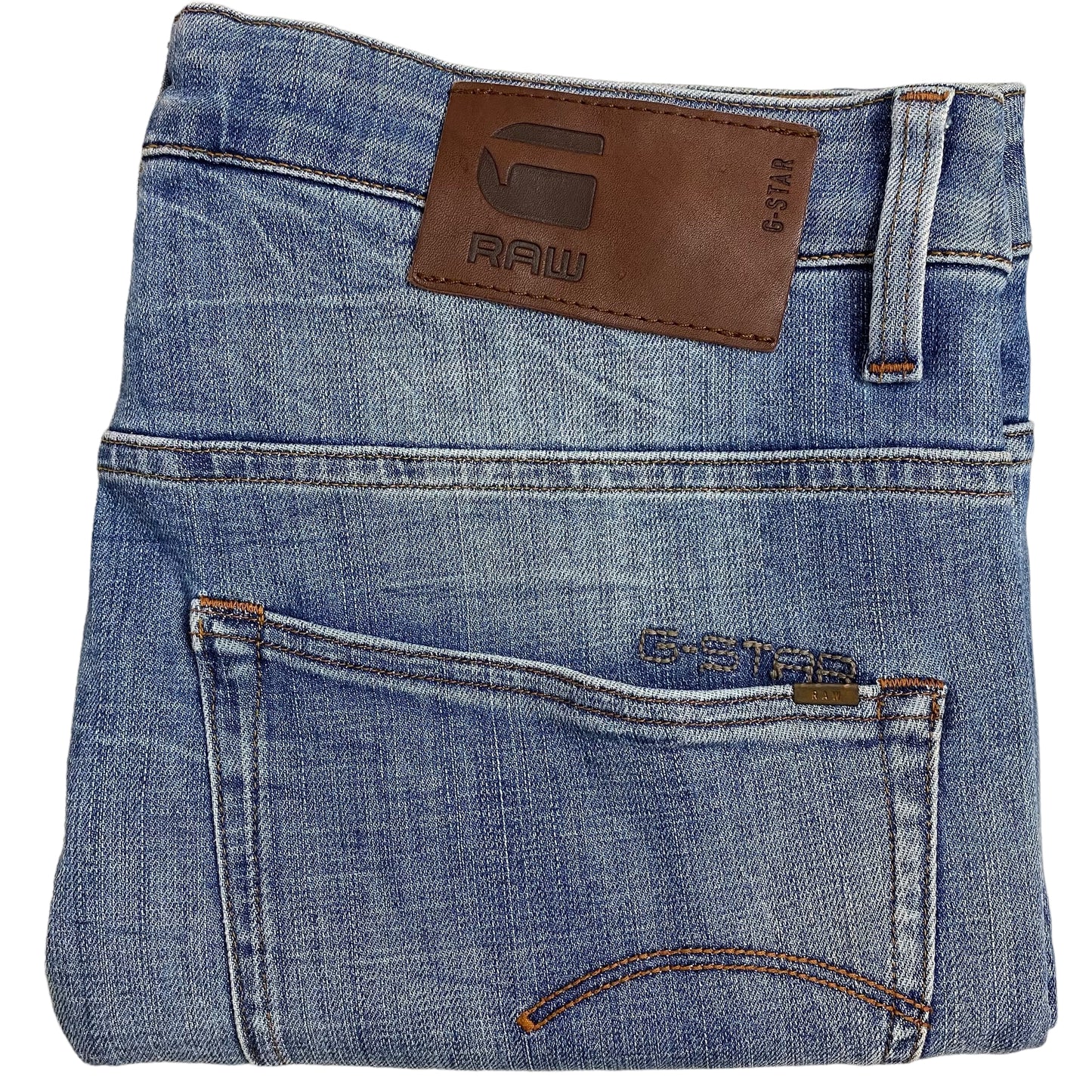G Star Raw Jeans Light Blue Regular Straight Leg Denim Bottoms W35