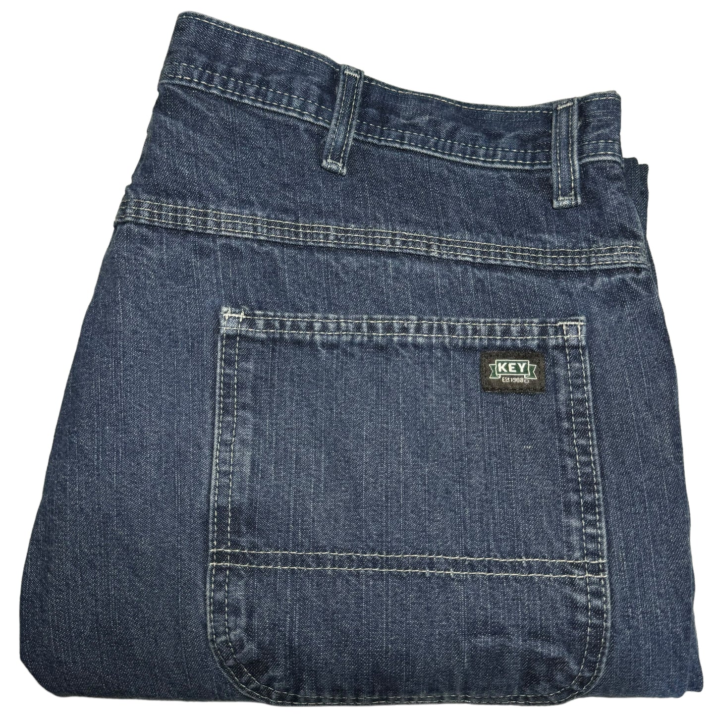 KEY USA Jeans Dark Blue Regular Carpenter Denim Bottoms W38