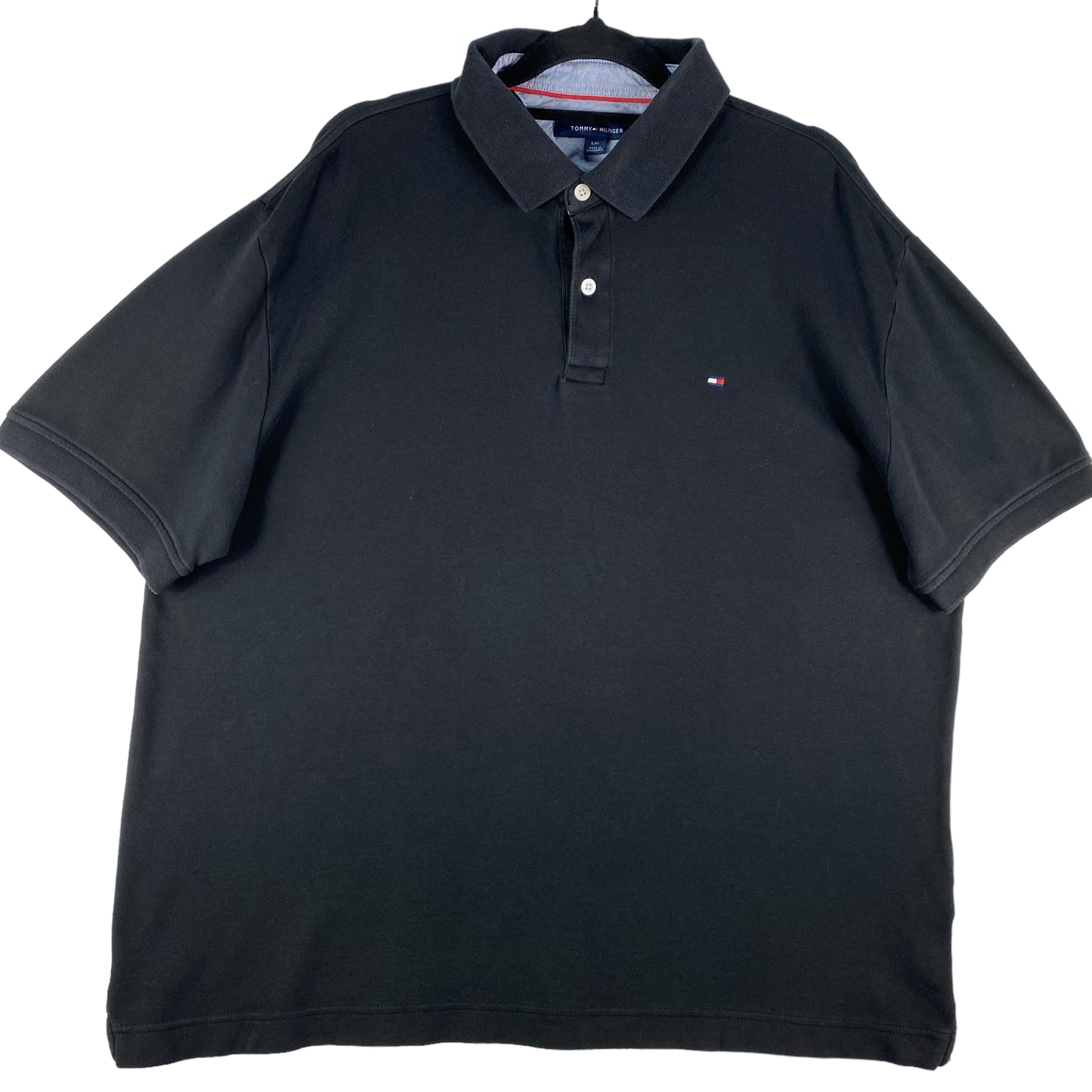 Tommy Hilfiger Black Stretch Cotton Polo Shirt Size L