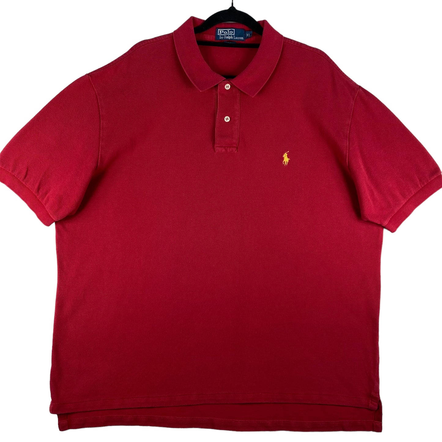 Vintage Polo Ralph Lauren 90's Red Cotton Polo Shirt Size XL