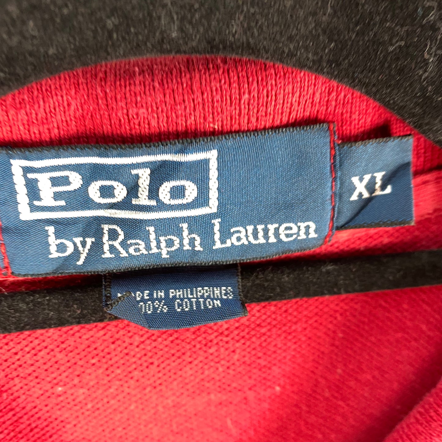 Vintage Polo Ralph Lauren 90's Red Cotton Polo Shirt Size XL