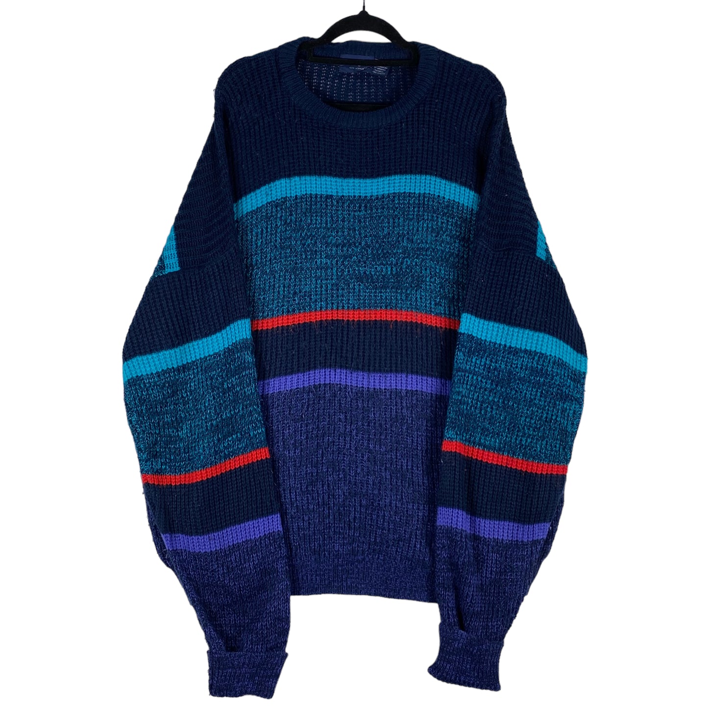 Vintage Wrangler 90's Dark Blue Oversized USA Made Sweater Size L