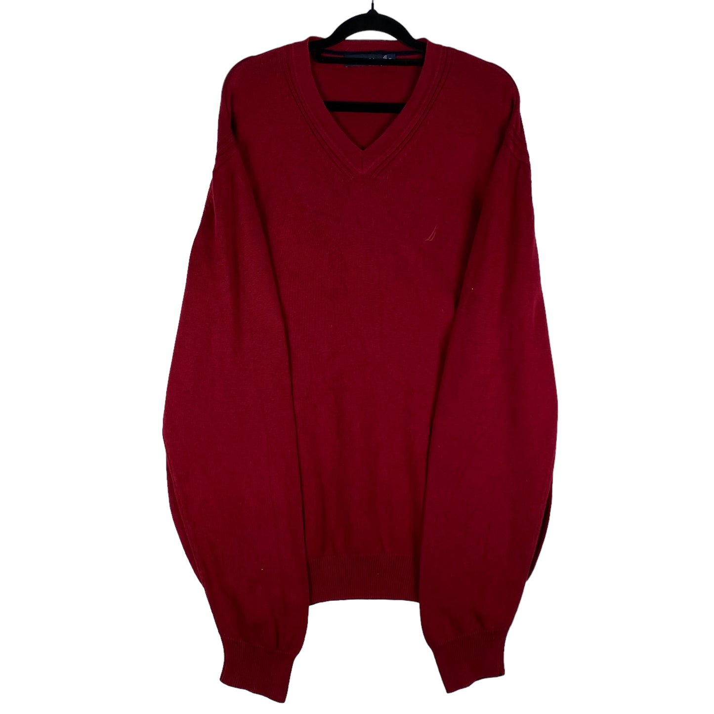 Nautica Wine Red Knit Sweater Size XL