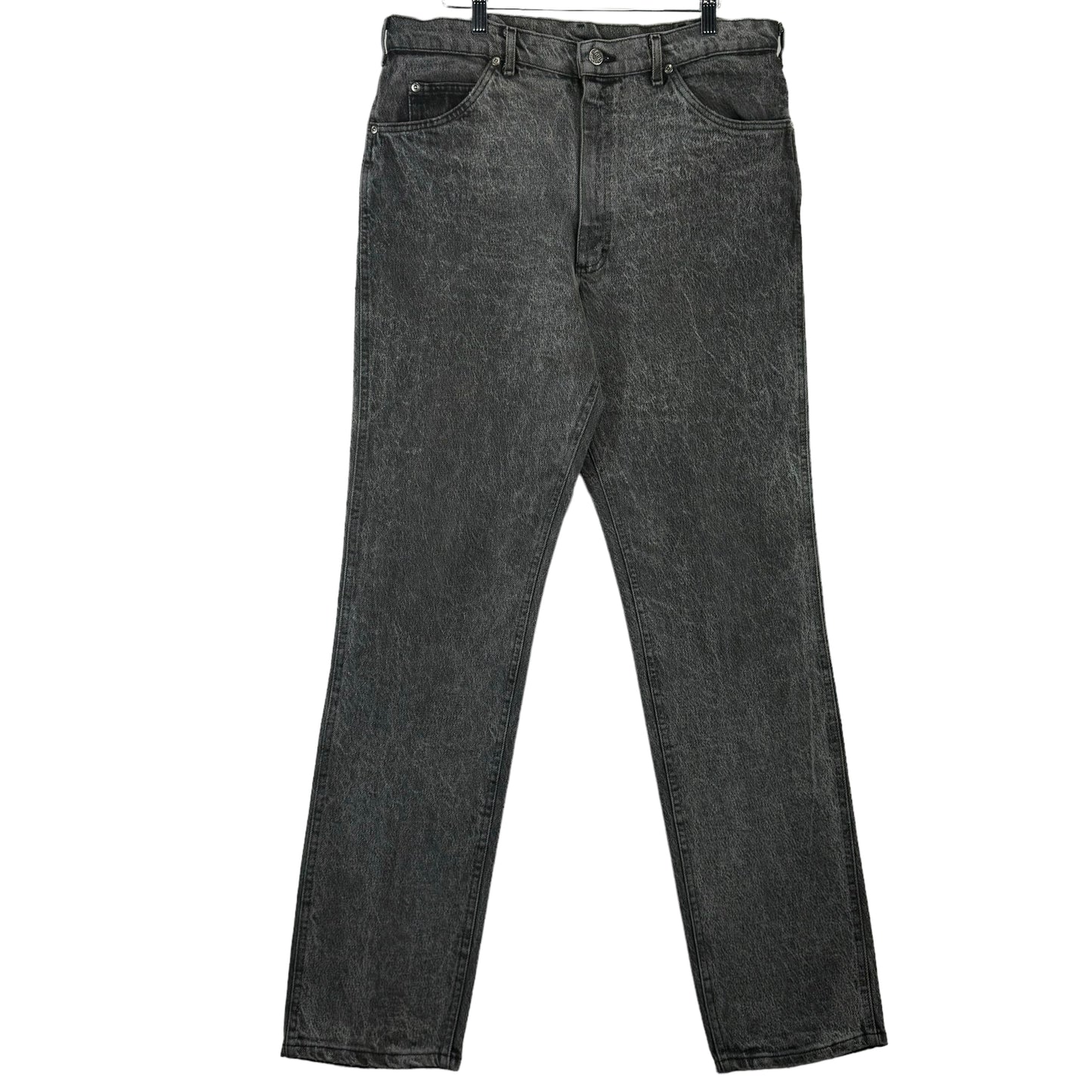Vintage Lee Jeans 80's Acid Grey Union USA Made Rigid Denim Bottoms W35