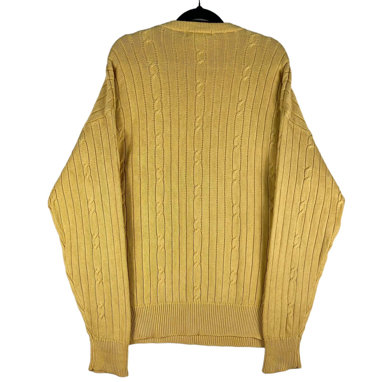 Vintage Nautica 90's Yellow Cable Knit Sweater Size L